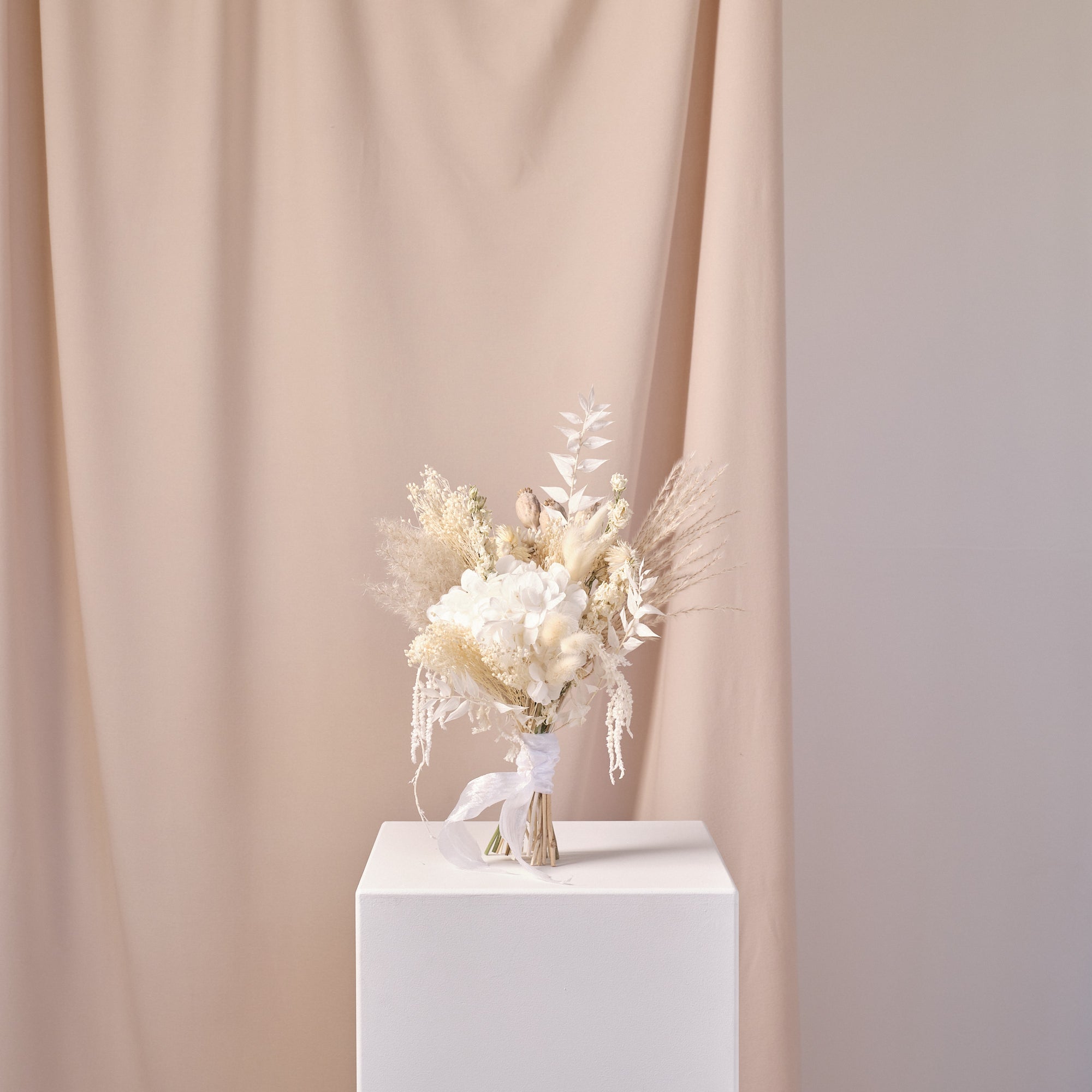 Everlasting Whites Dried Flower Bridesmaid Bouquet
