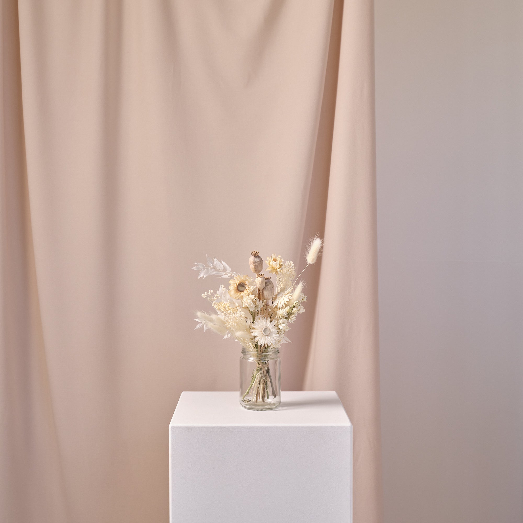 Everlasting Whites Jam Jar Arrangements