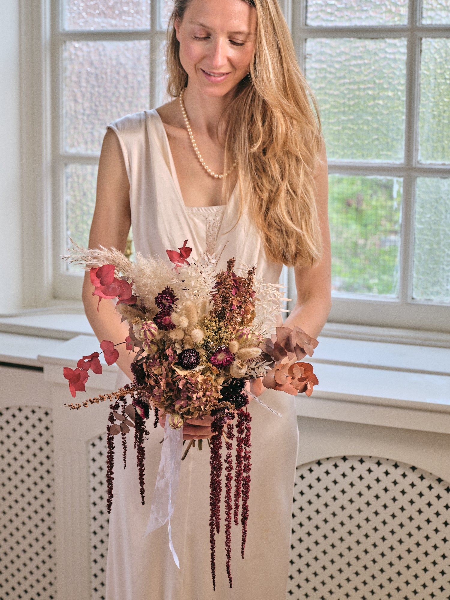 Everlasting Reds Dried Flower Bridal Bouquet