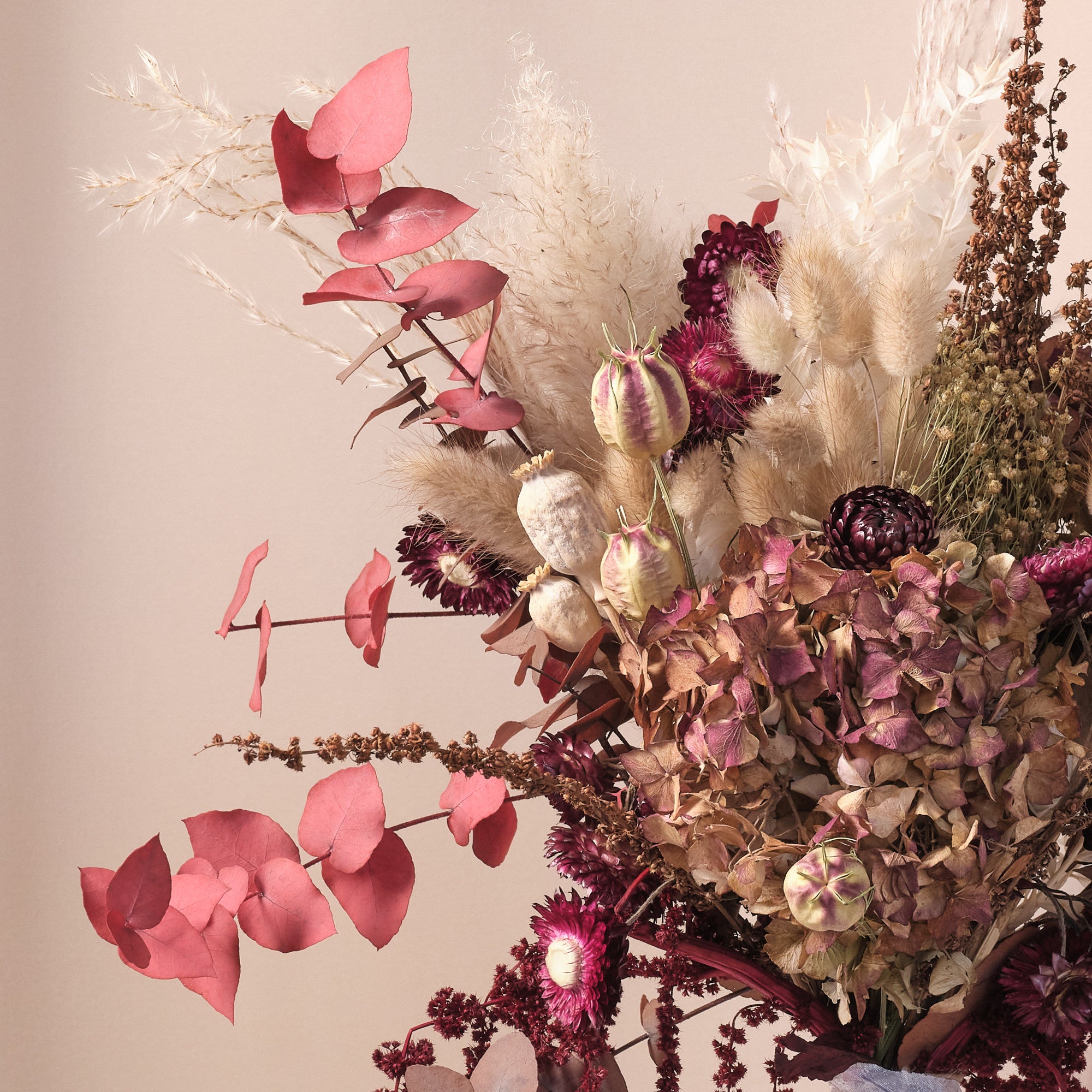 Everlasting Reds Dried Flower Bridal Bouquet