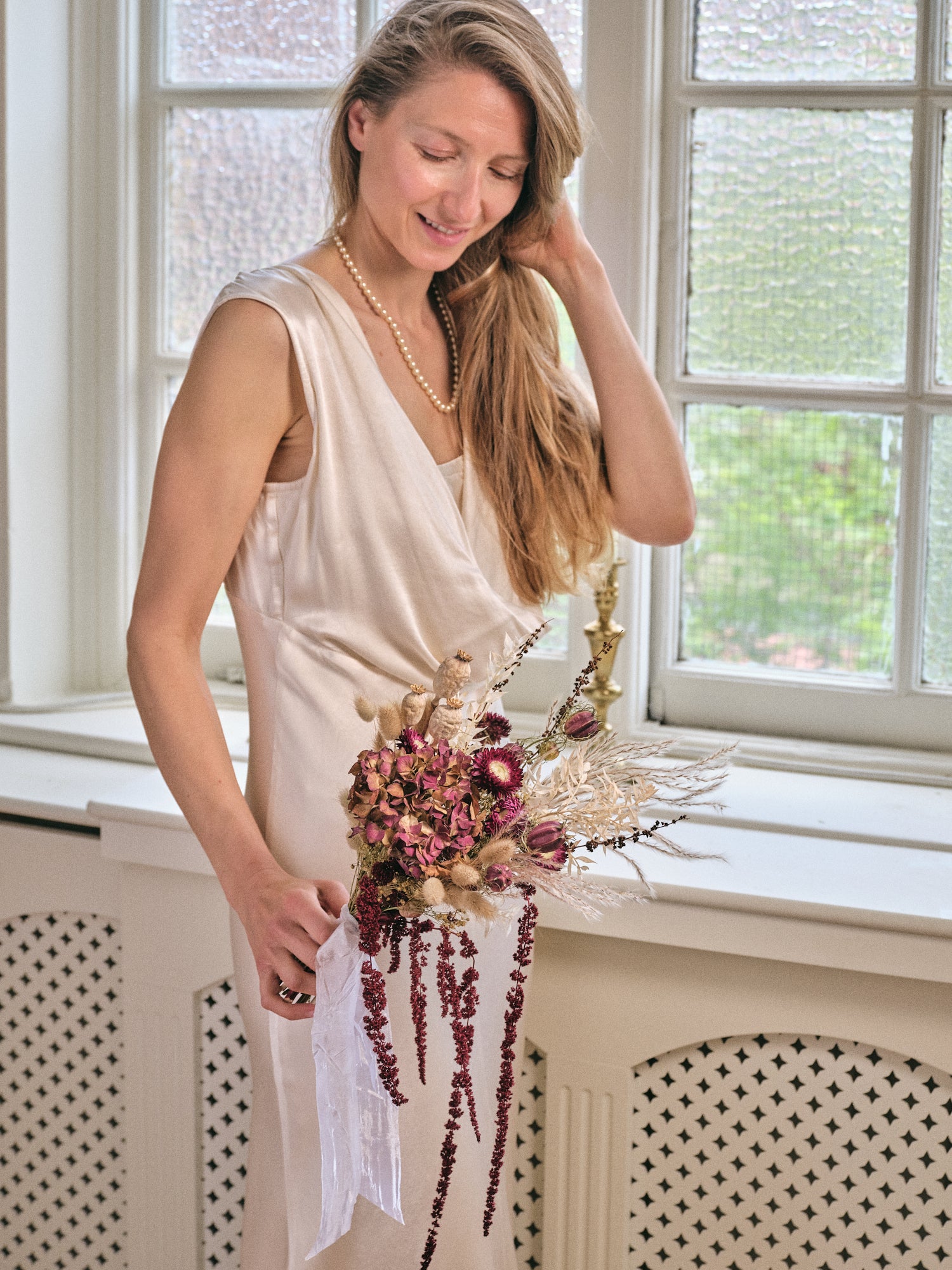 Everlasting Reds Dried Flower Bridesmaid Bouquet