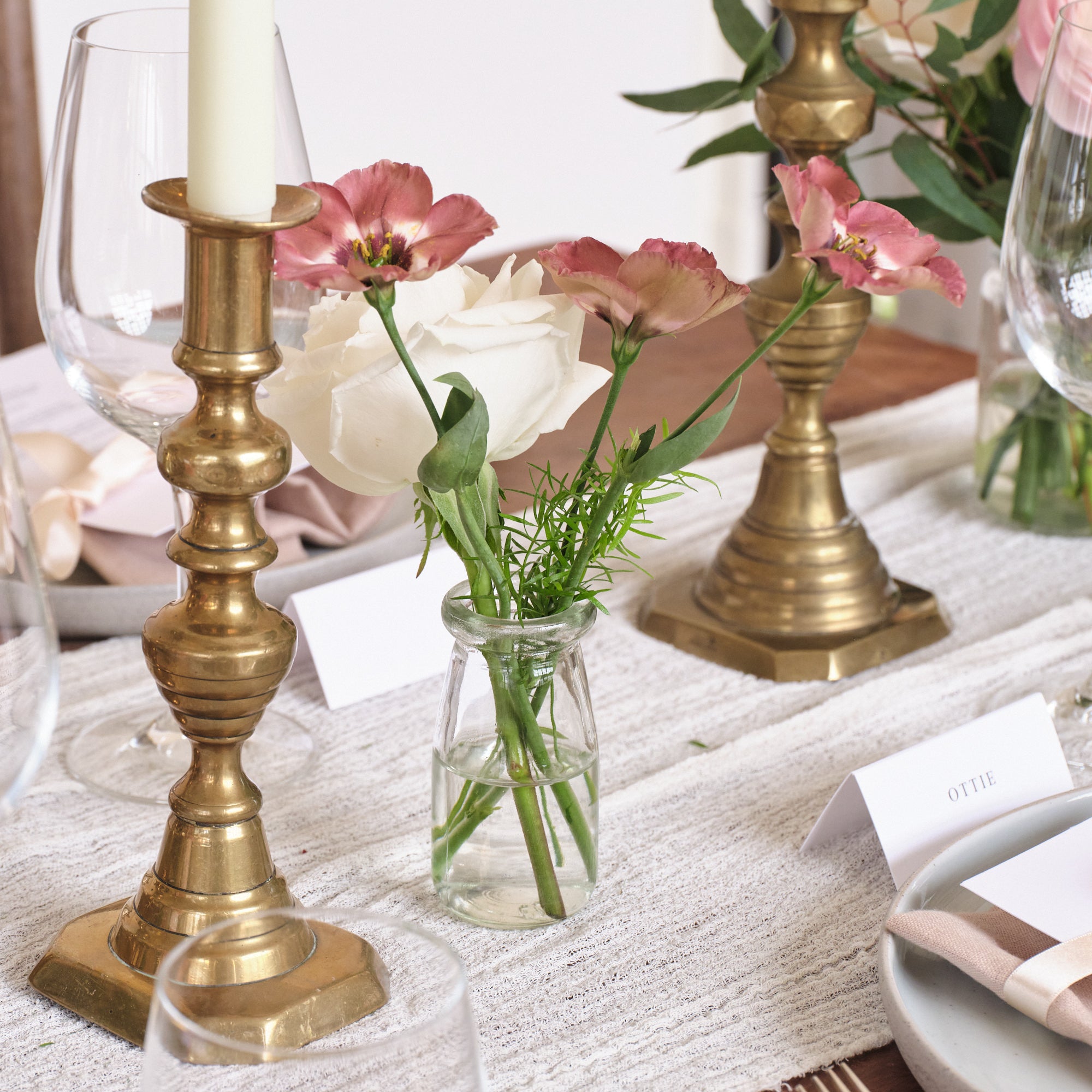 Dusty Nudes Bud Vase Arrangements