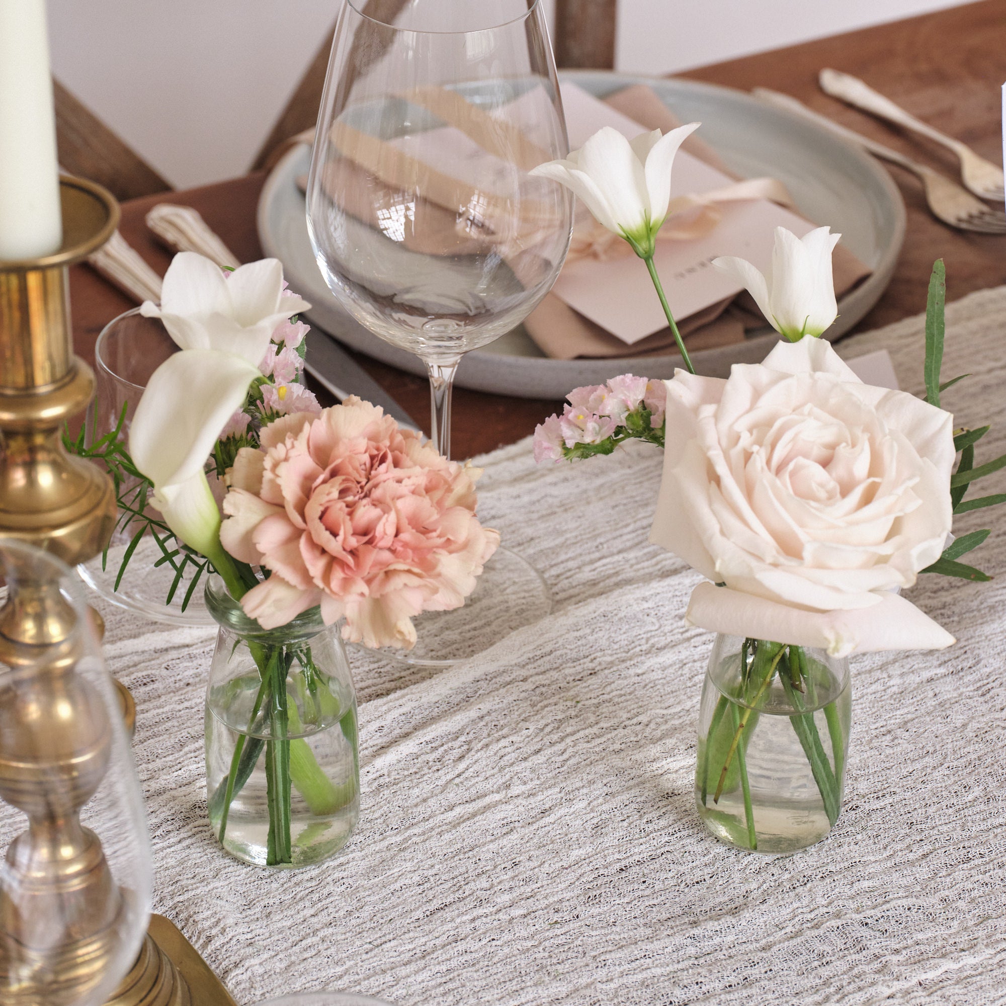 Dusty Nudes Bud Vase Arrangements