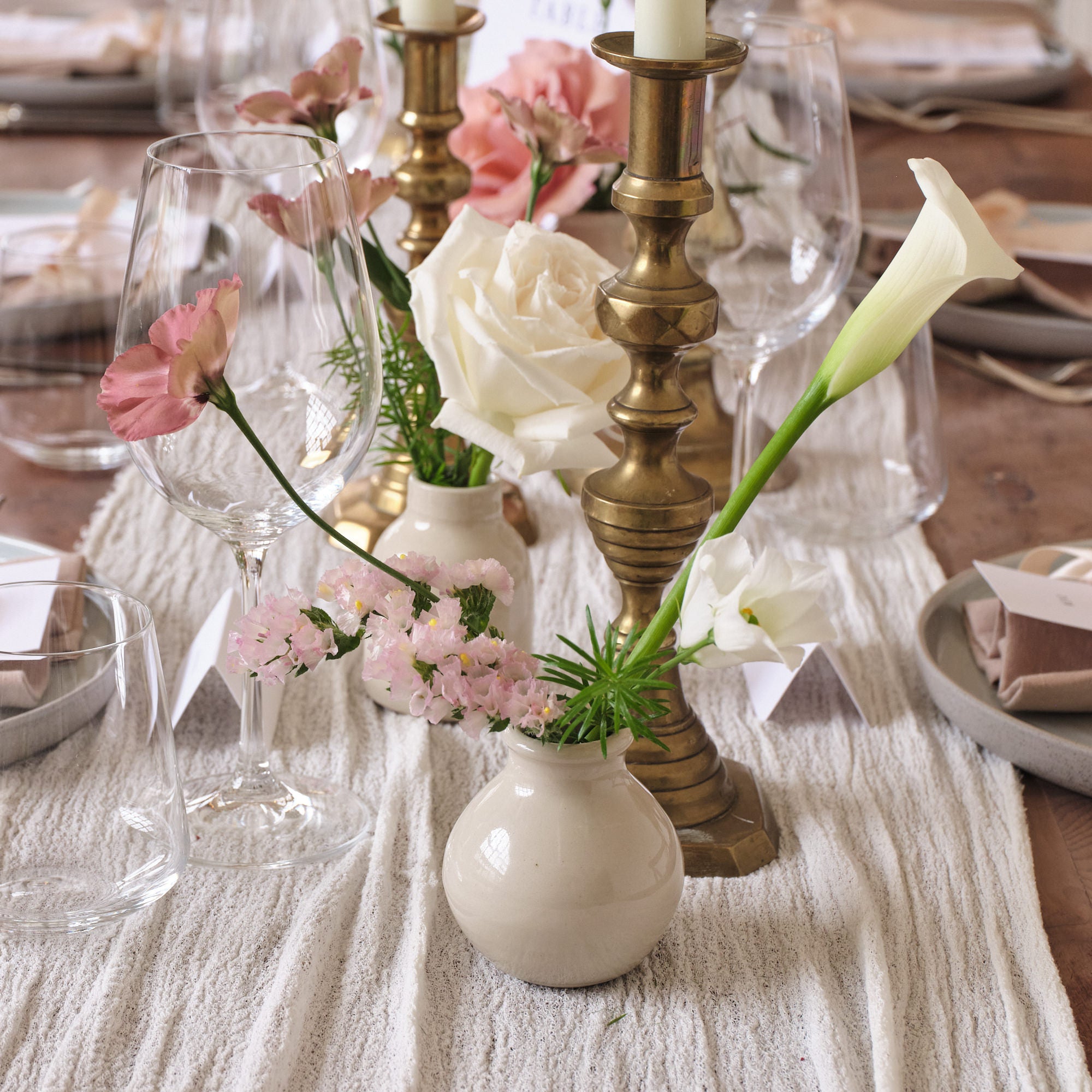 Dusty Nudes Bud Vase Arrangements