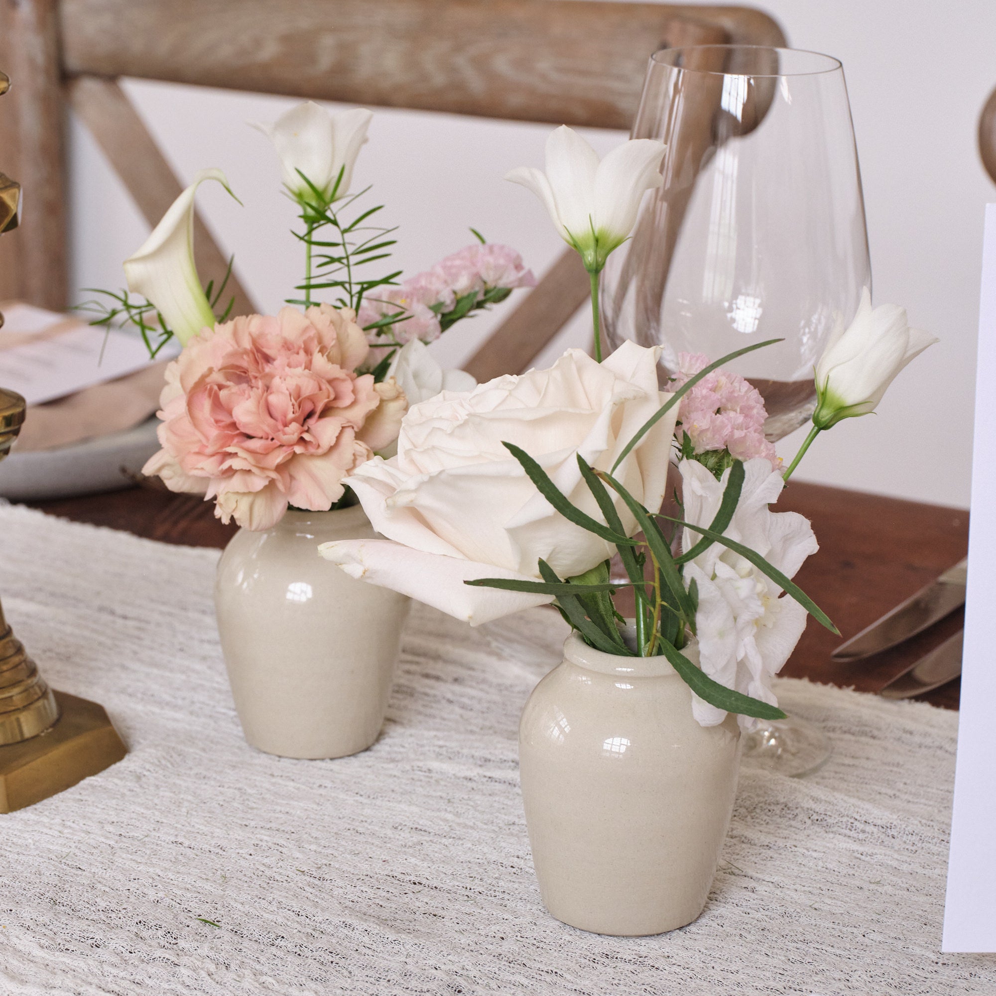 Dusty Nudes Bud Vase Arrangements