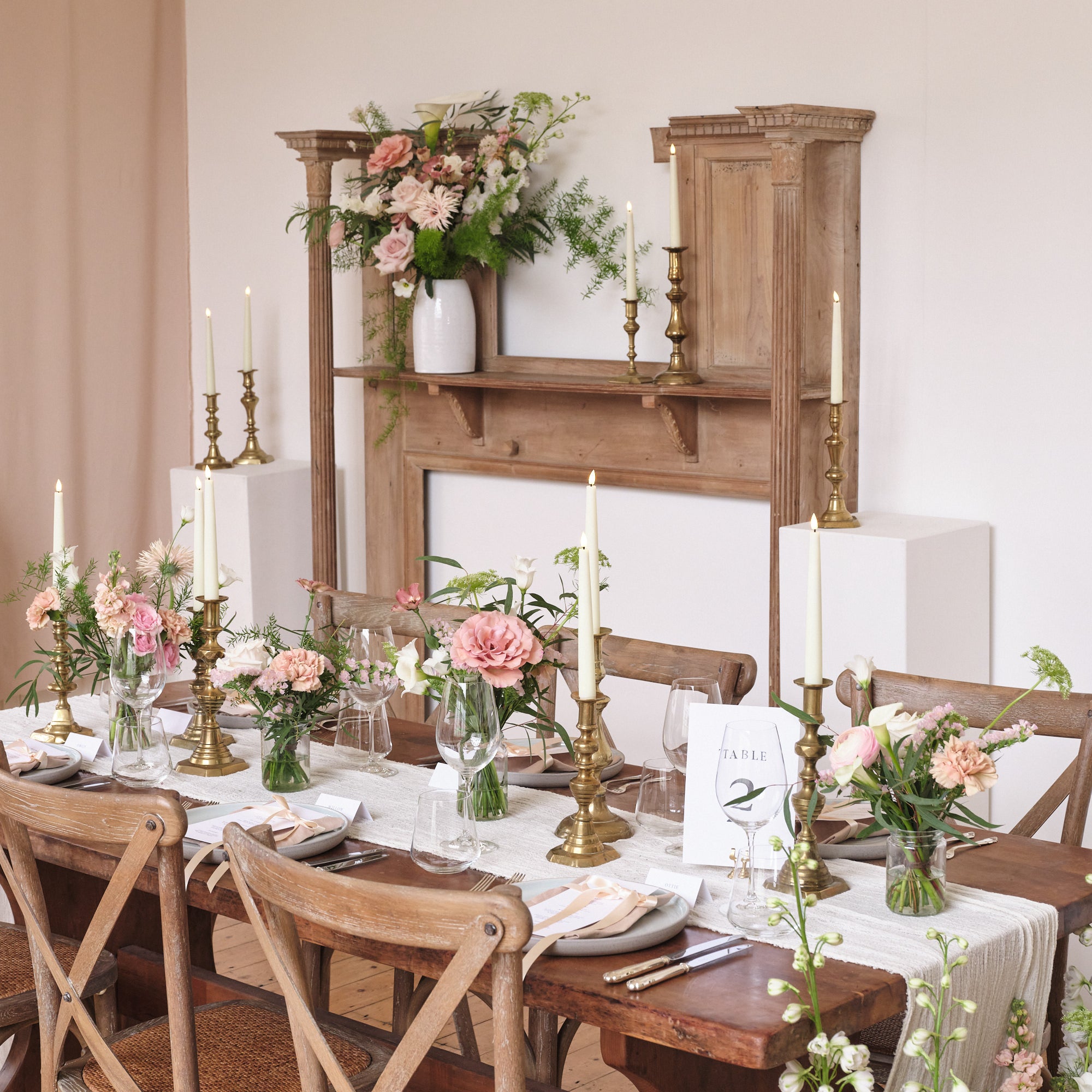 Dusty Nudes Vase Arrangements