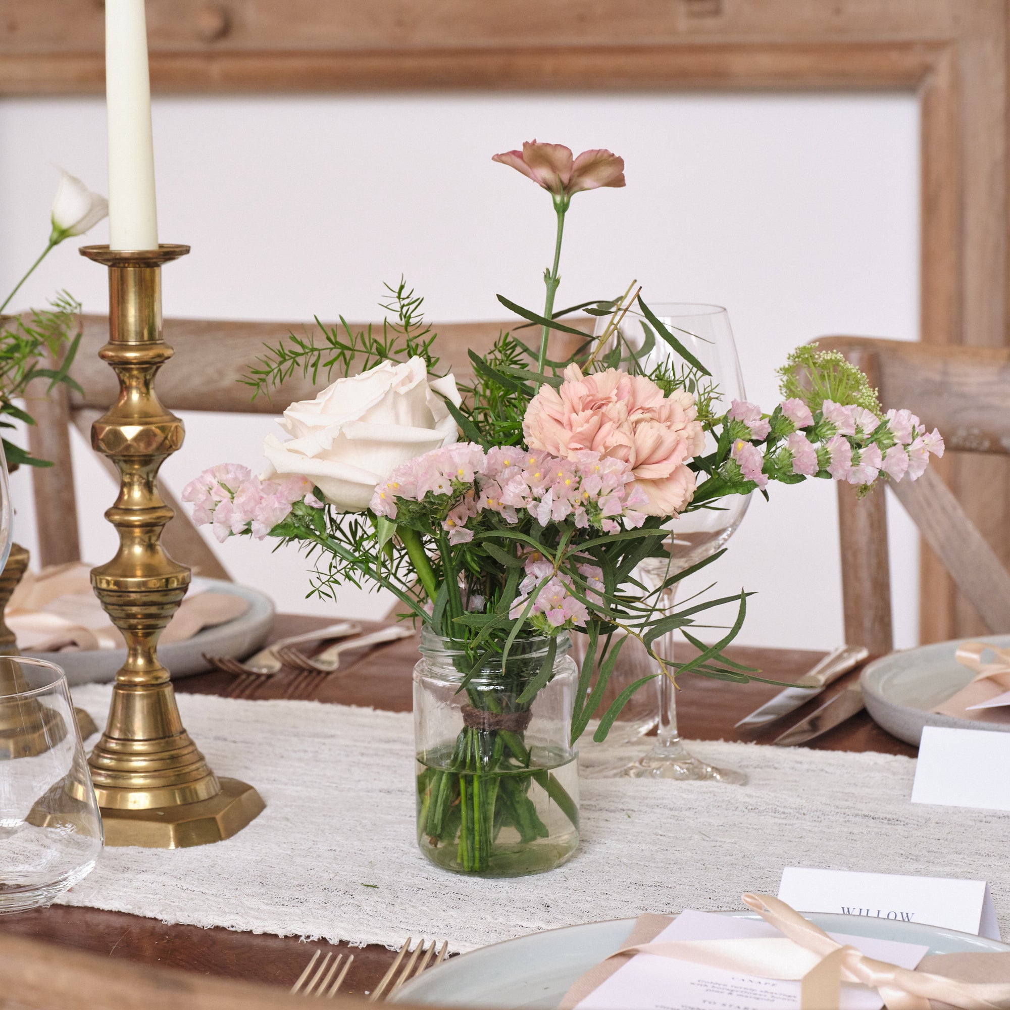 Dusty Nudes Jam Jar Arrangements