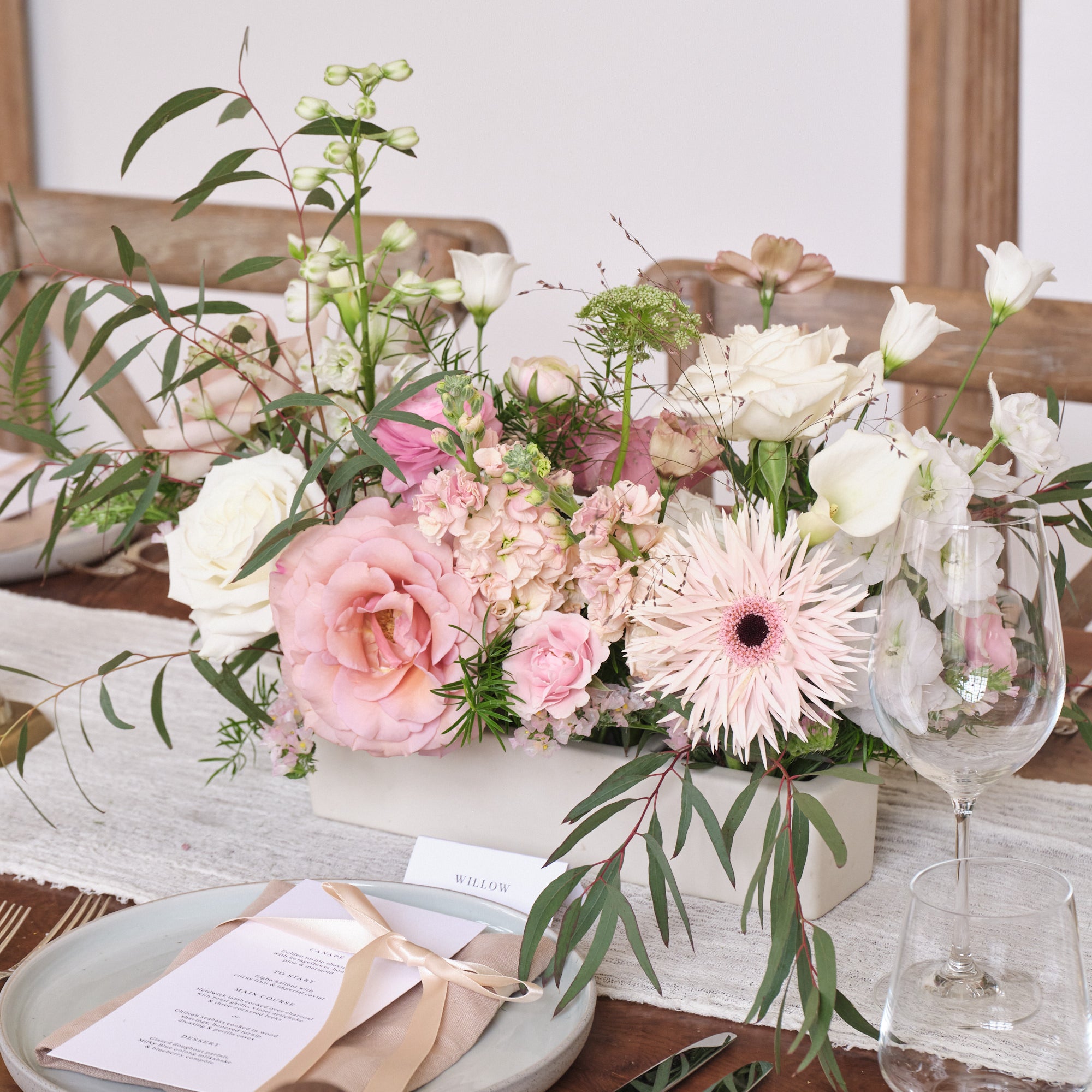 Dusty Nudes Small Trough Arrangement