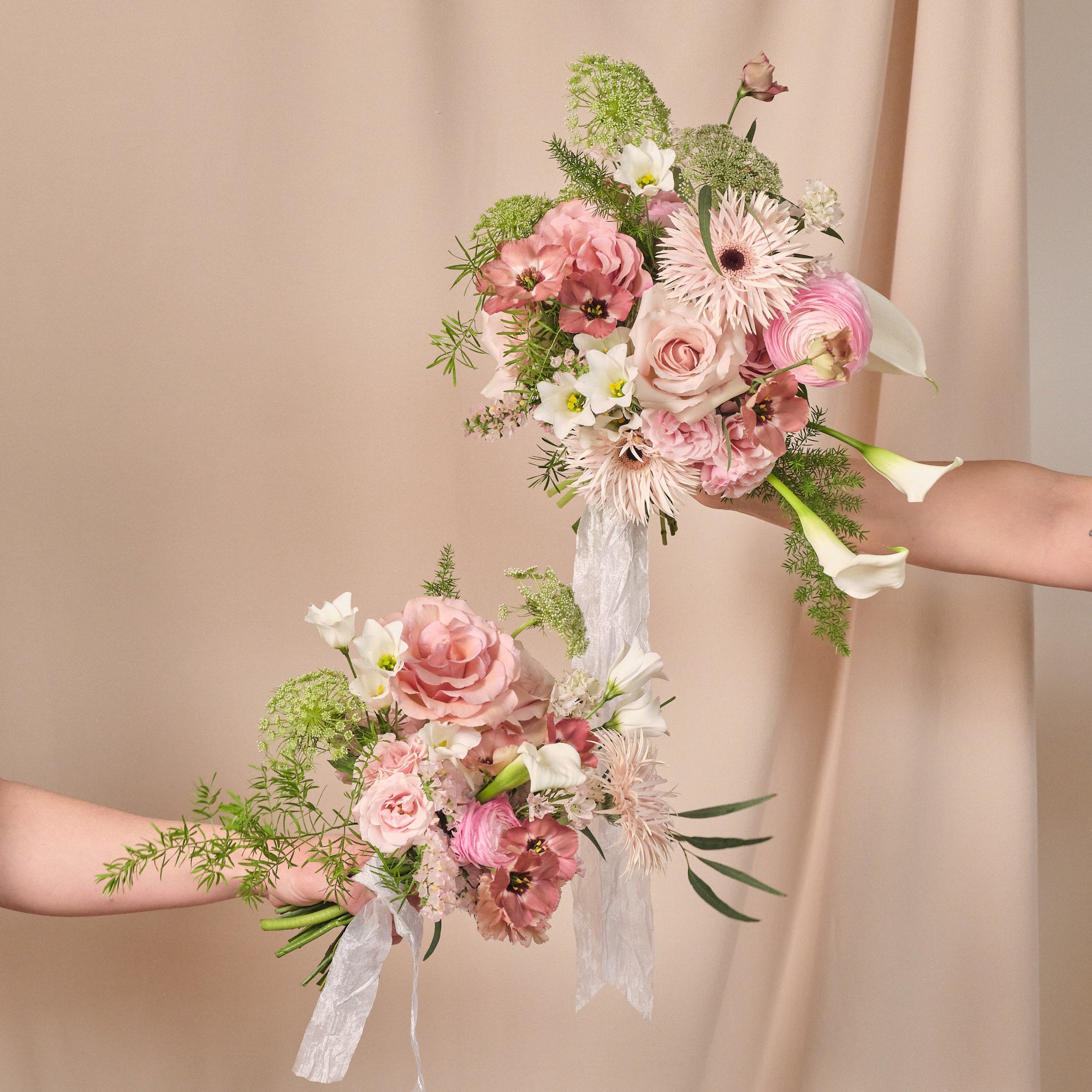 Dusty Nudes Bridesmaids Bouquet