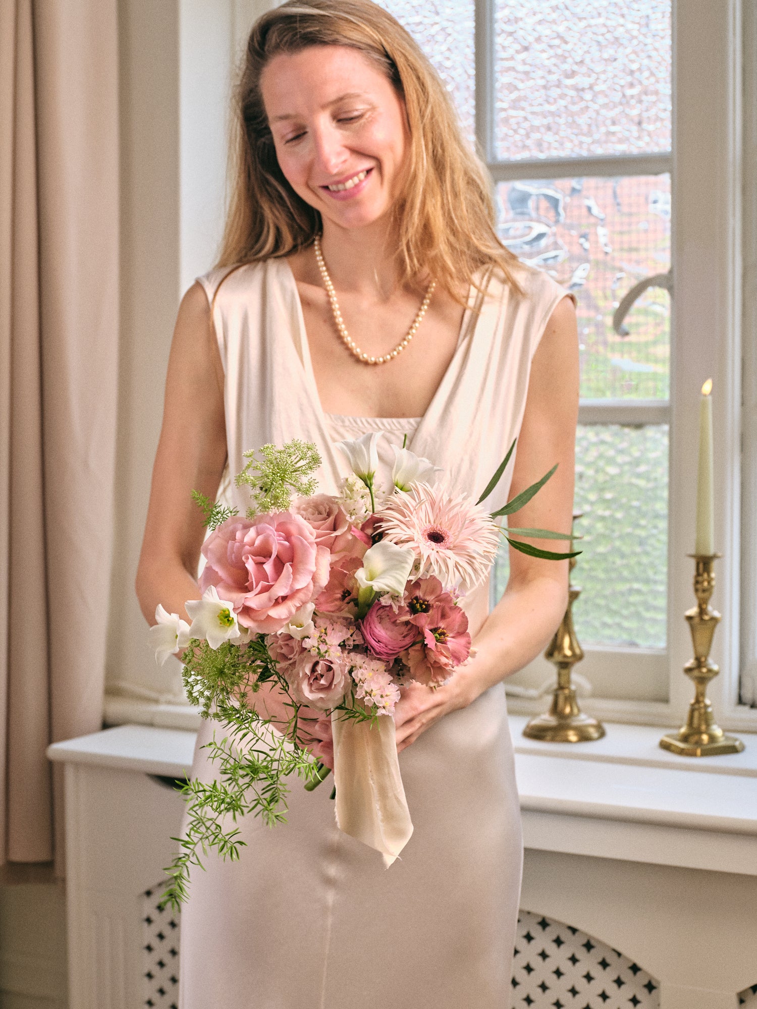 Dusty Nudes Bridesmaids Bouquet