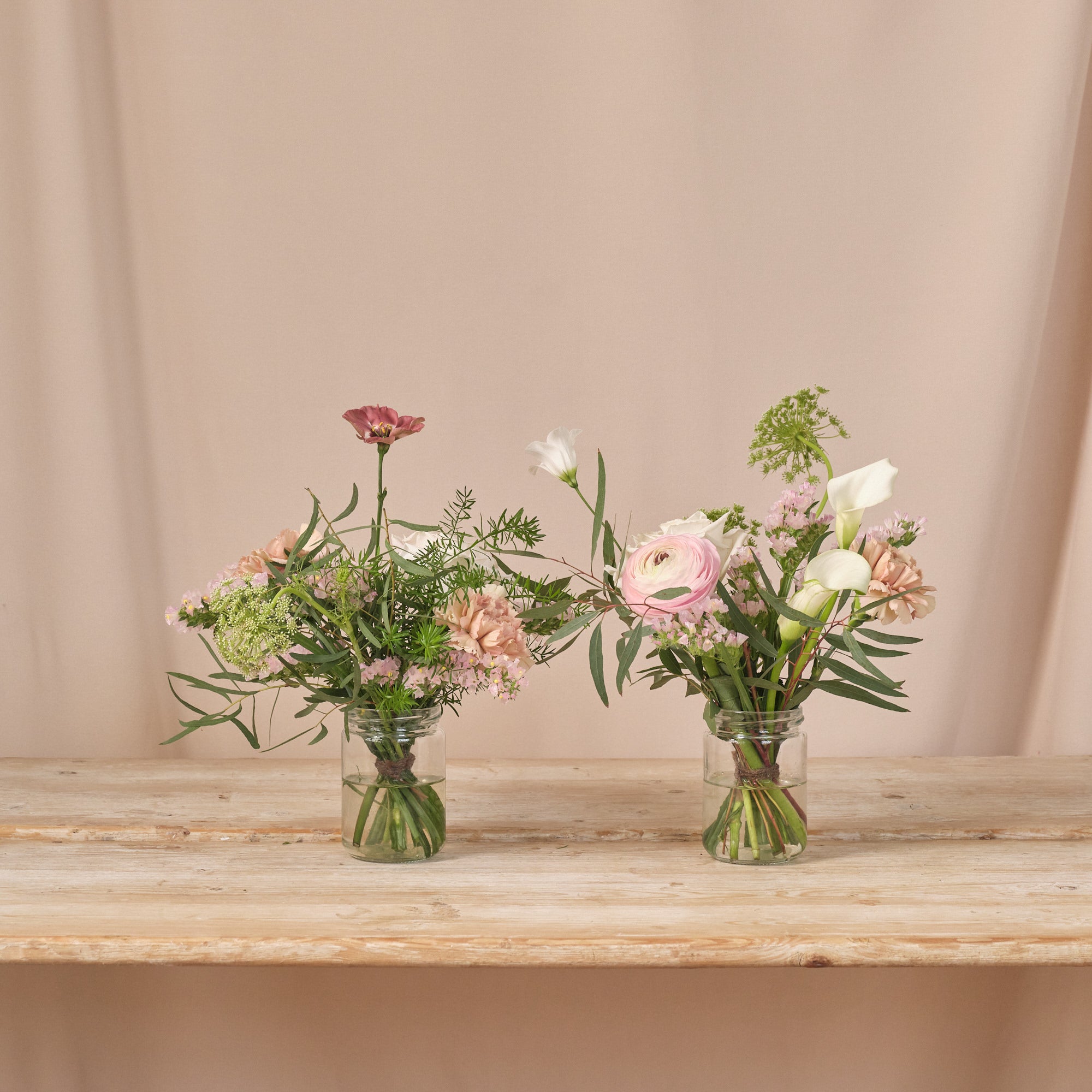 Dusty Nudes Jam Jar Arrangements