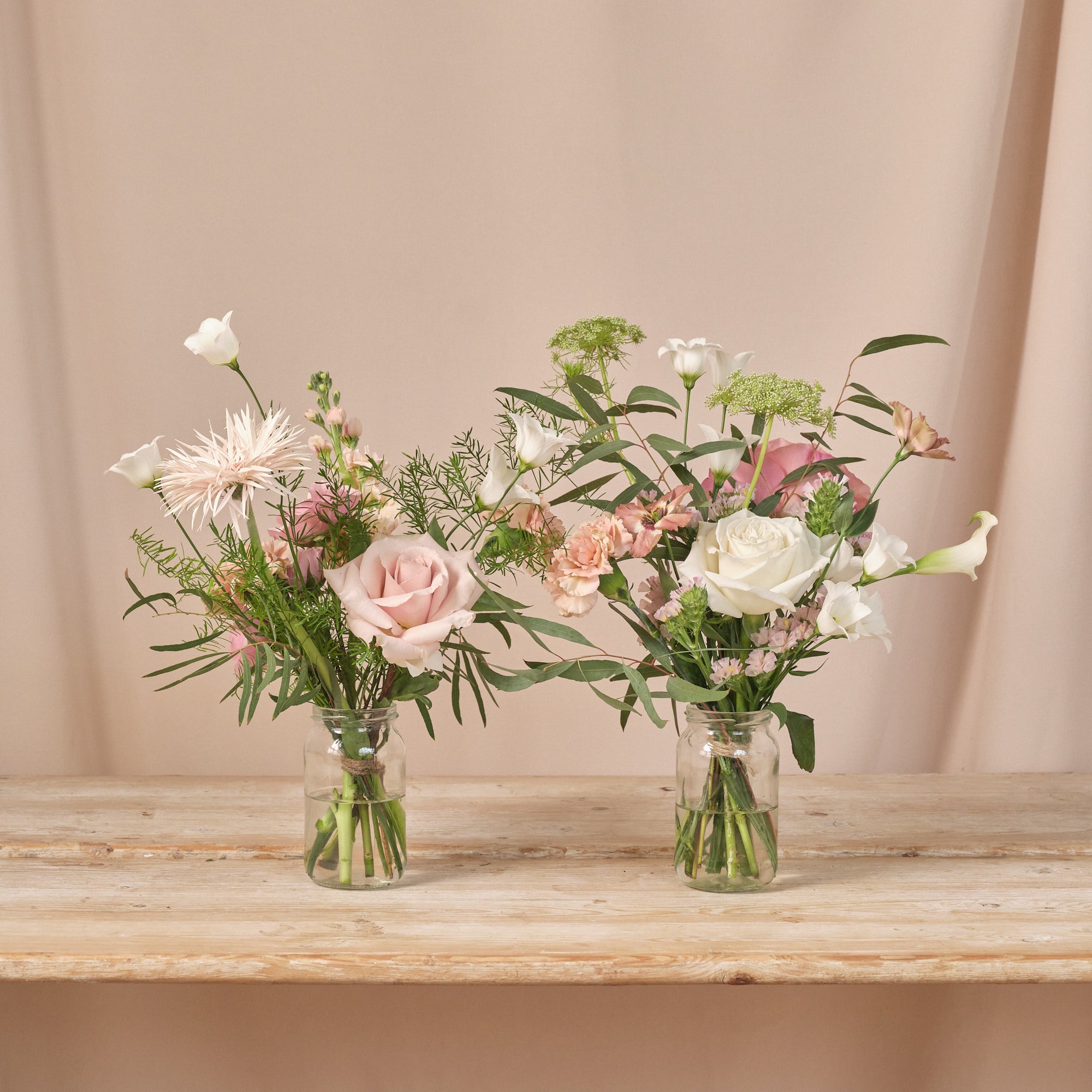 Dusty Nudes Jam Jar Arrangements