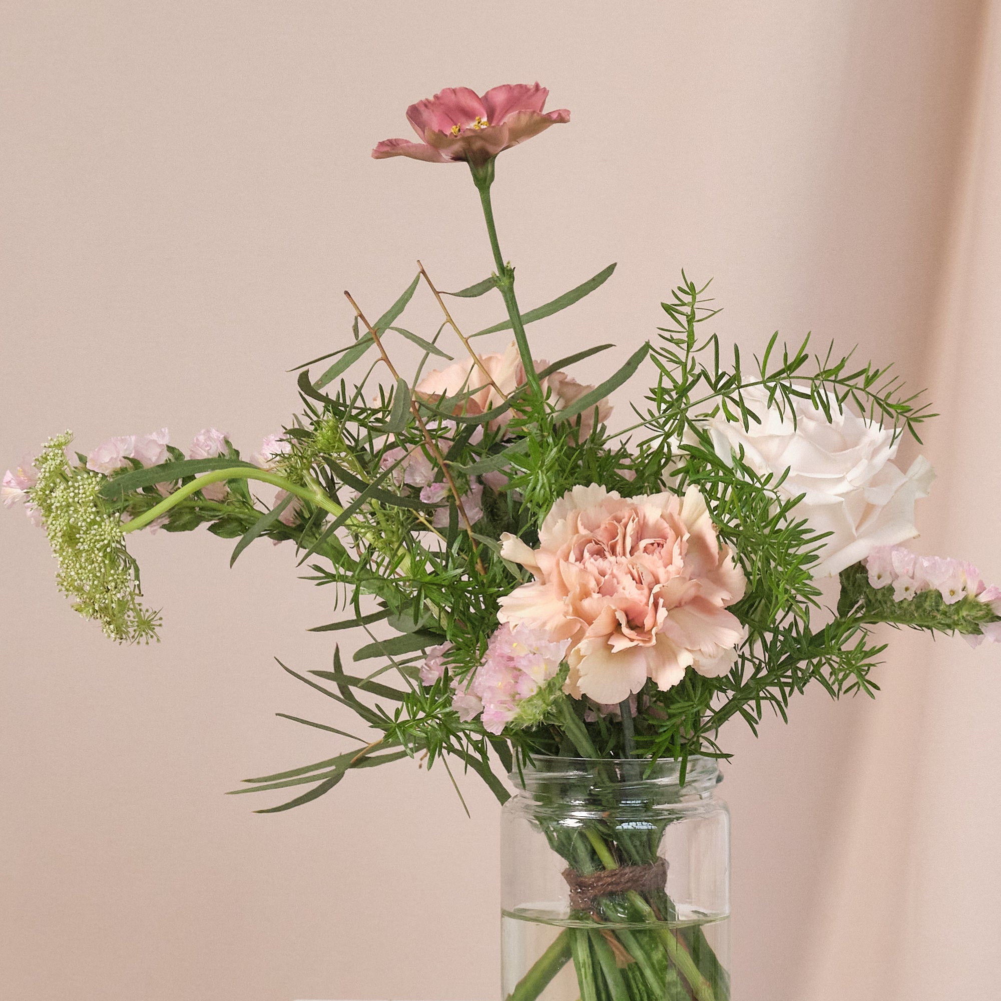 Dusty Nudes Jam Jar Arrangements