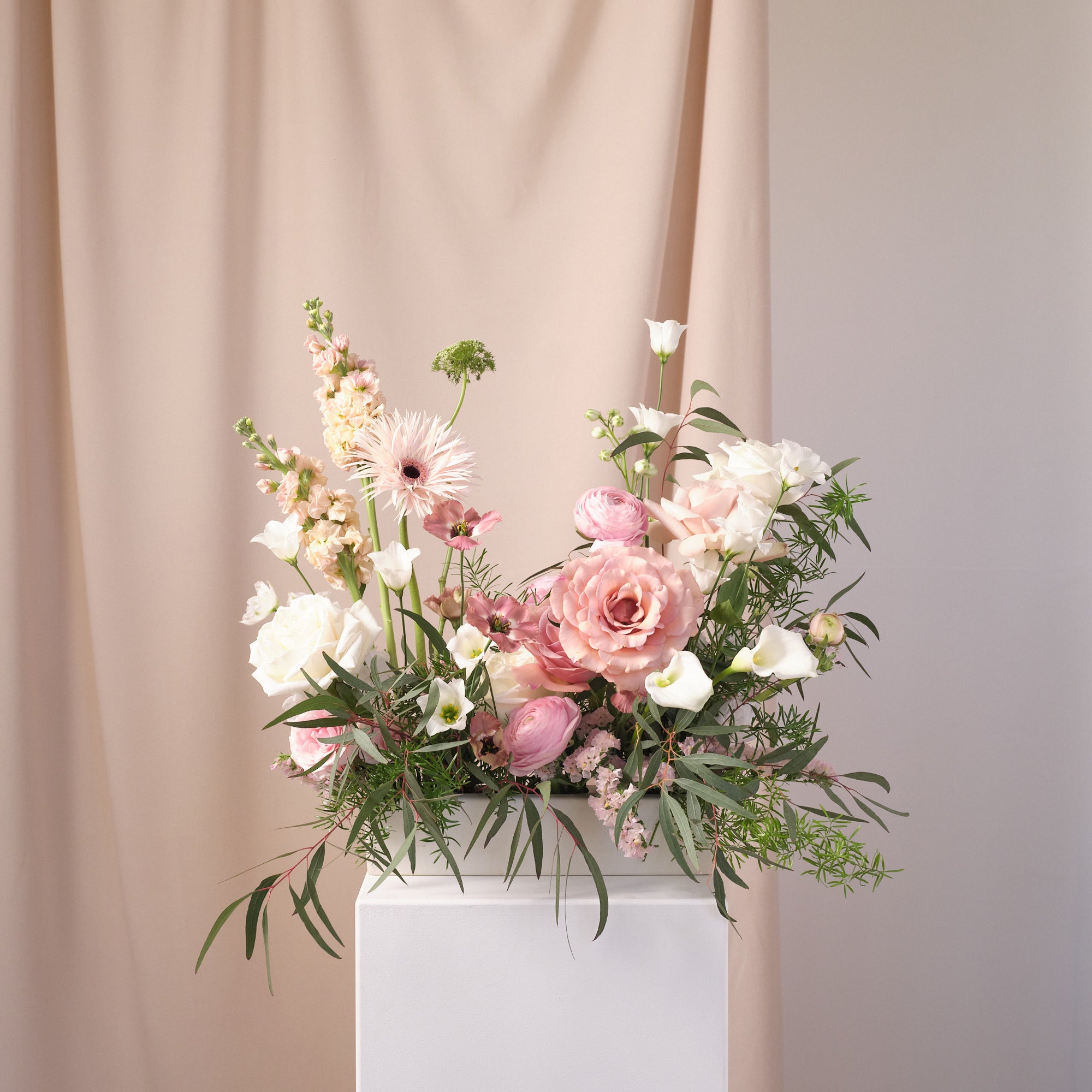 Dusty Nudes Small Trough Arrangement