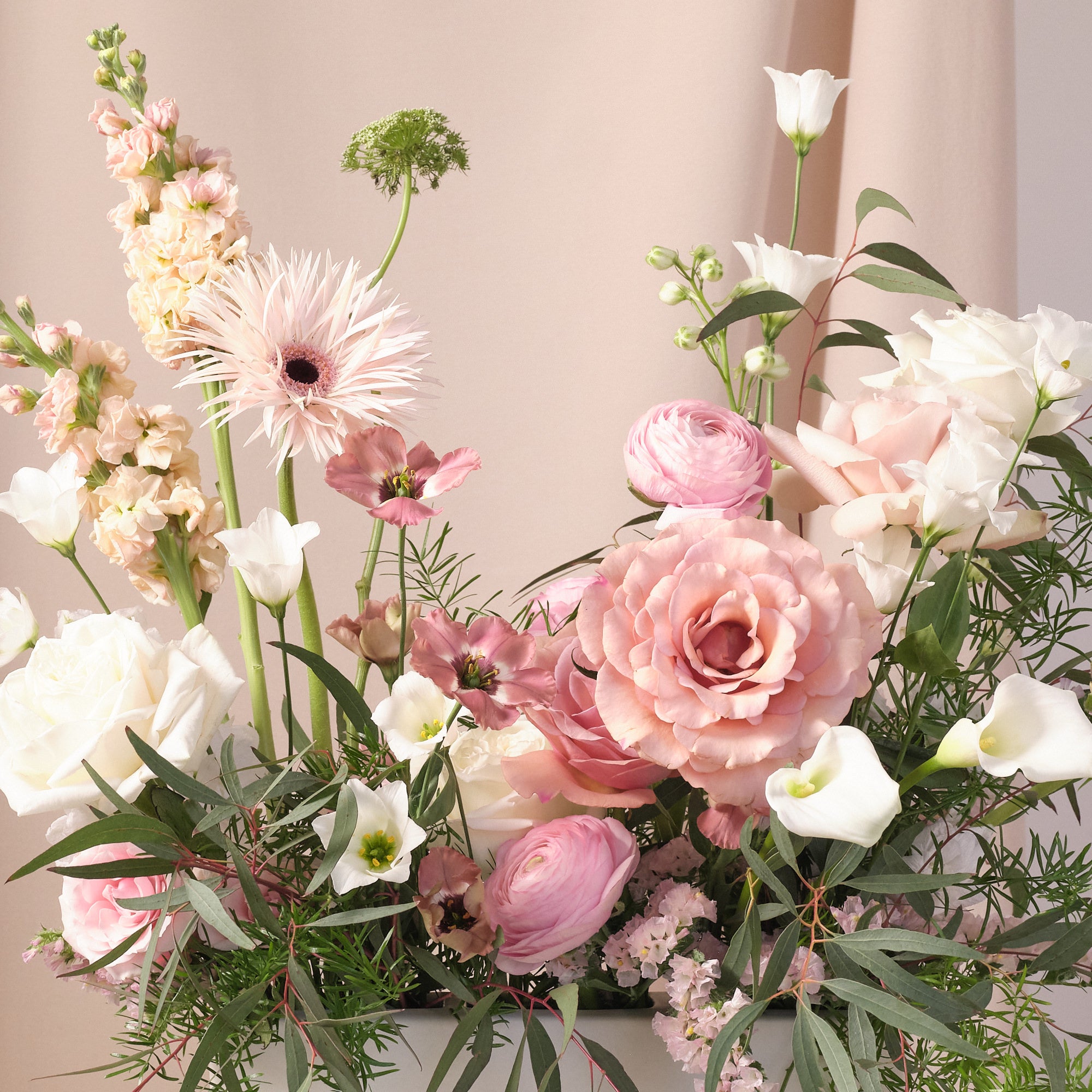 Dusty Nudes Small Trough Arrangement