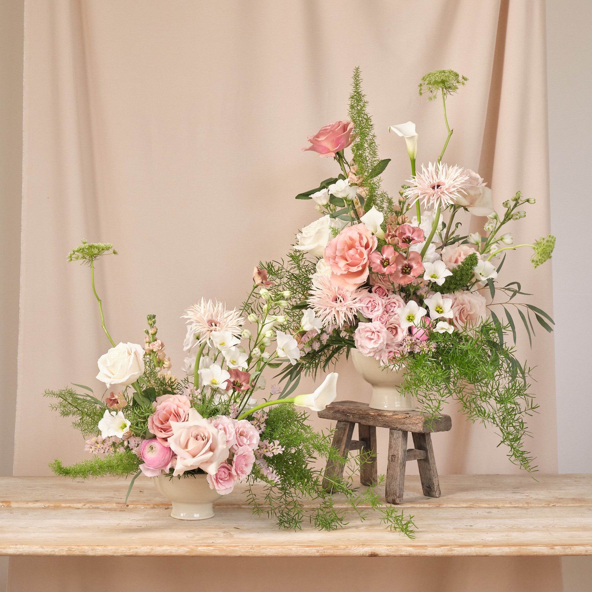 Dusty Nudes Bowl Arrangements