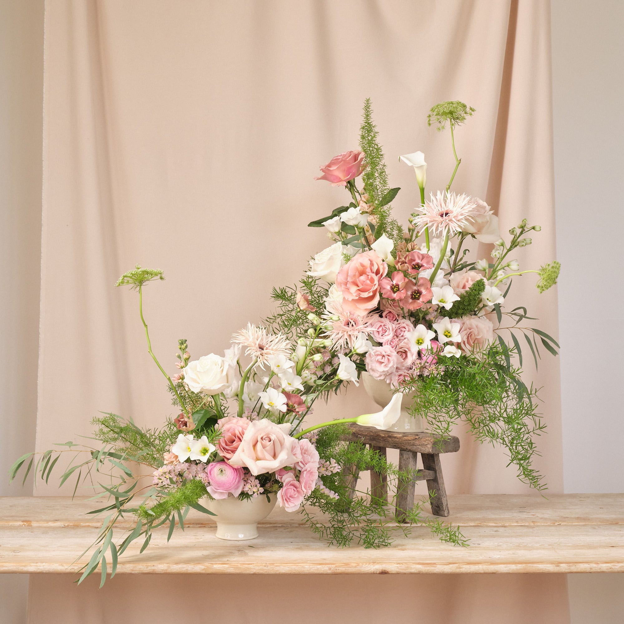 Dusty Nudes Bowl Arrangements