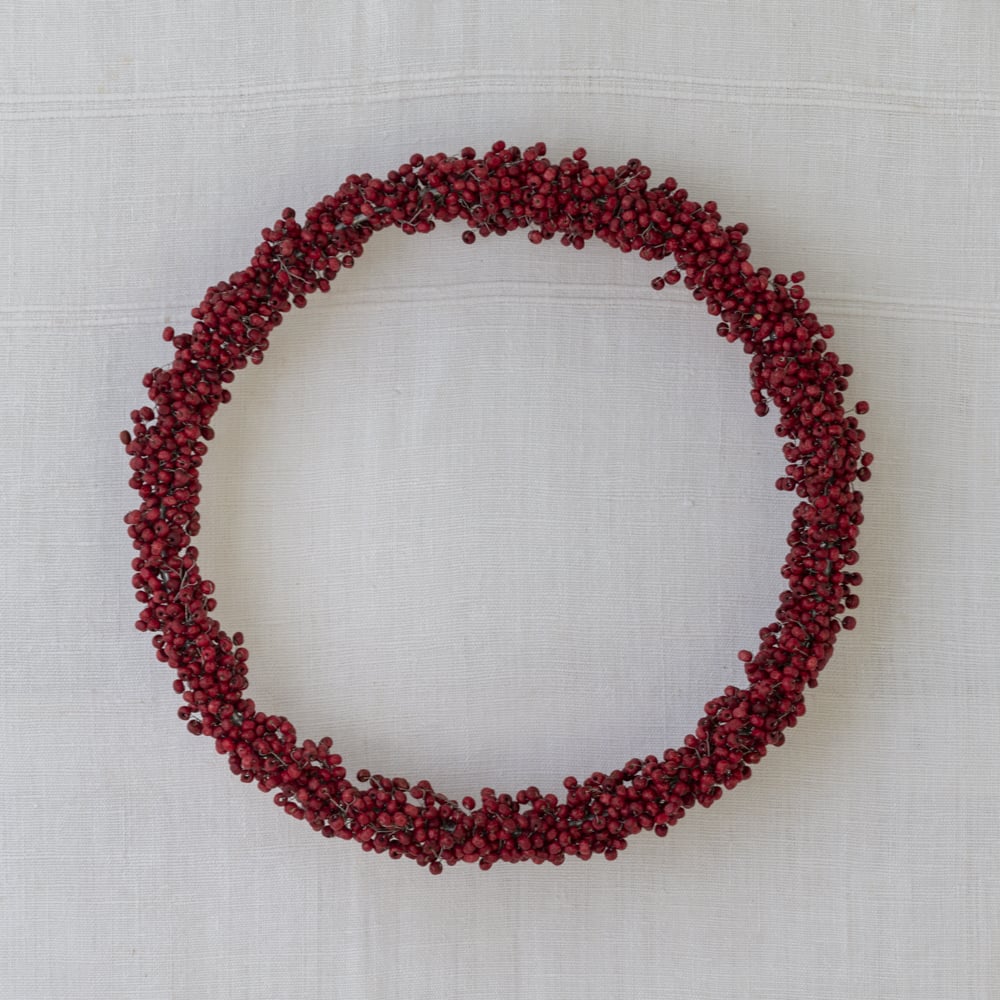 Red Berry Wooden Wreath | Large