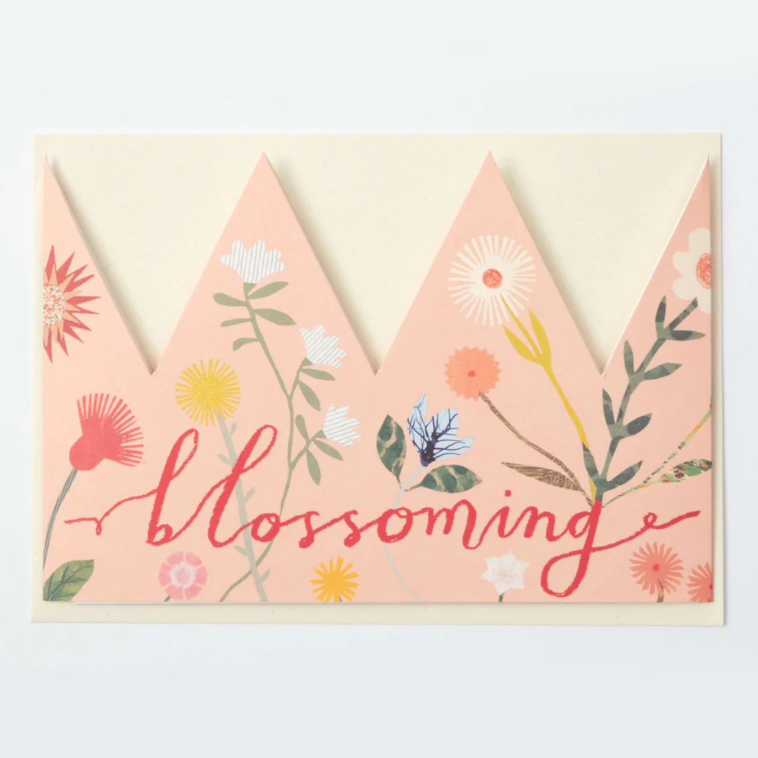 'Blossoming' Party Hat Greetings Card