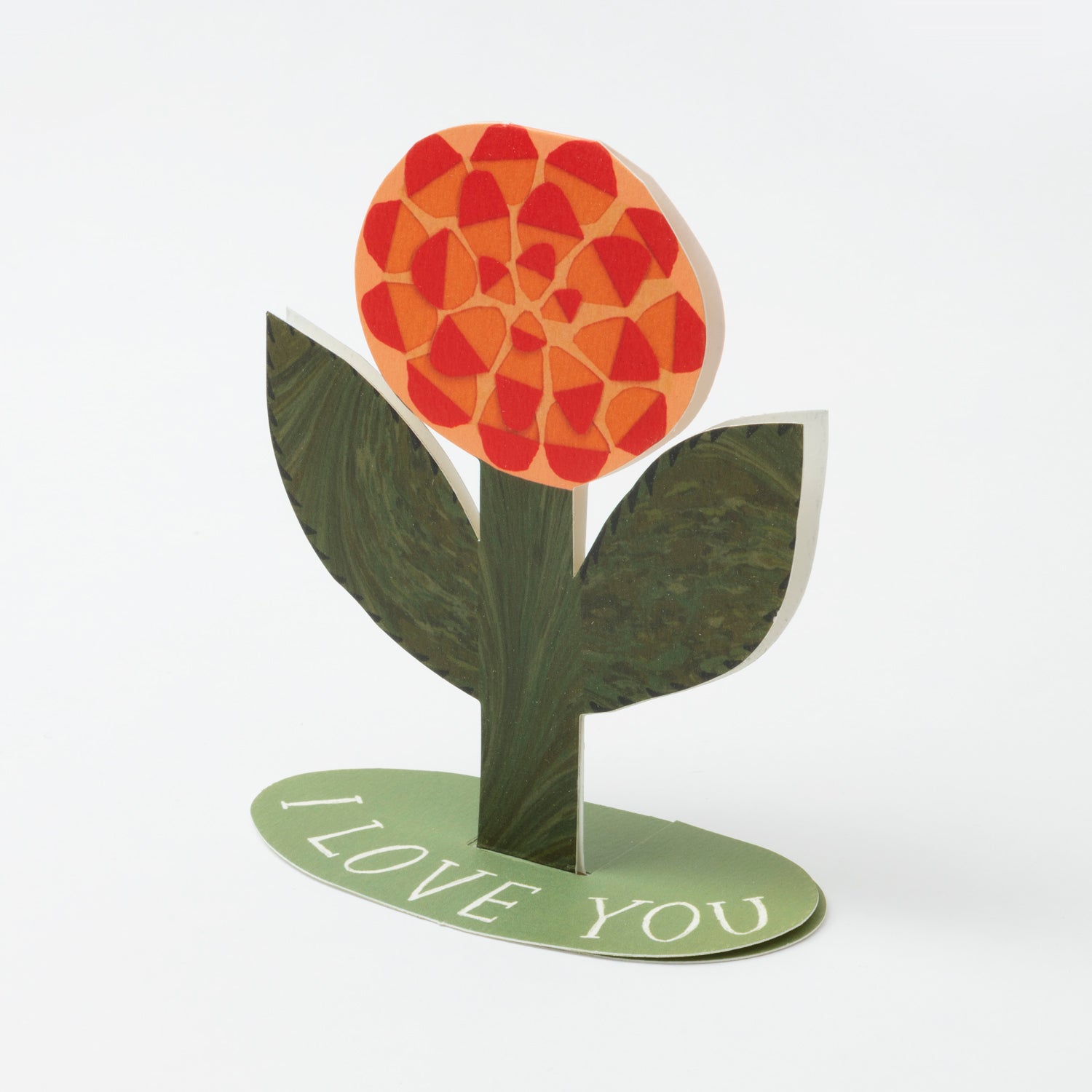 'I Love You' Stand Up Rose Card
