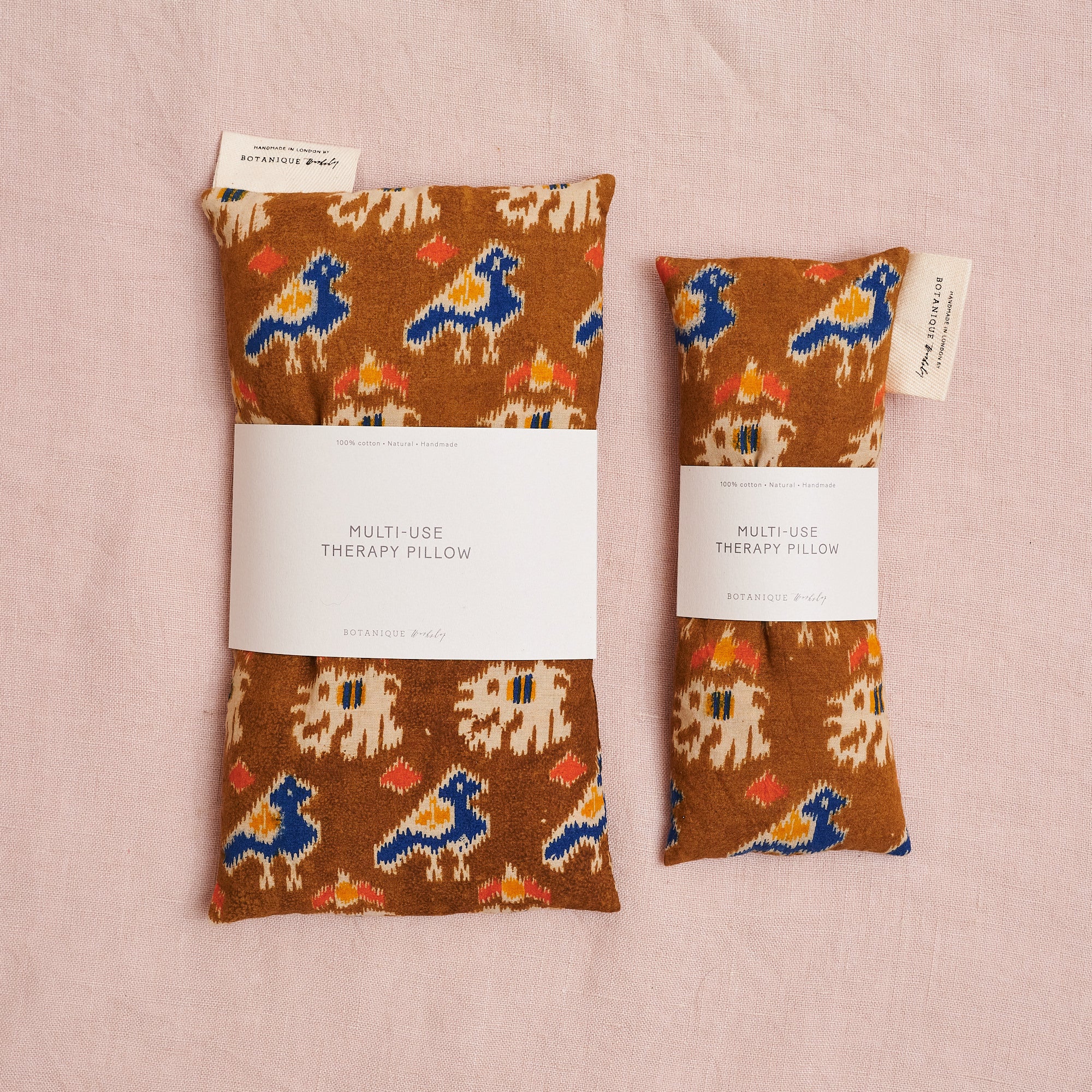 Multi-Use Lavender Therapy Pillow | Block Printed Bird Print
