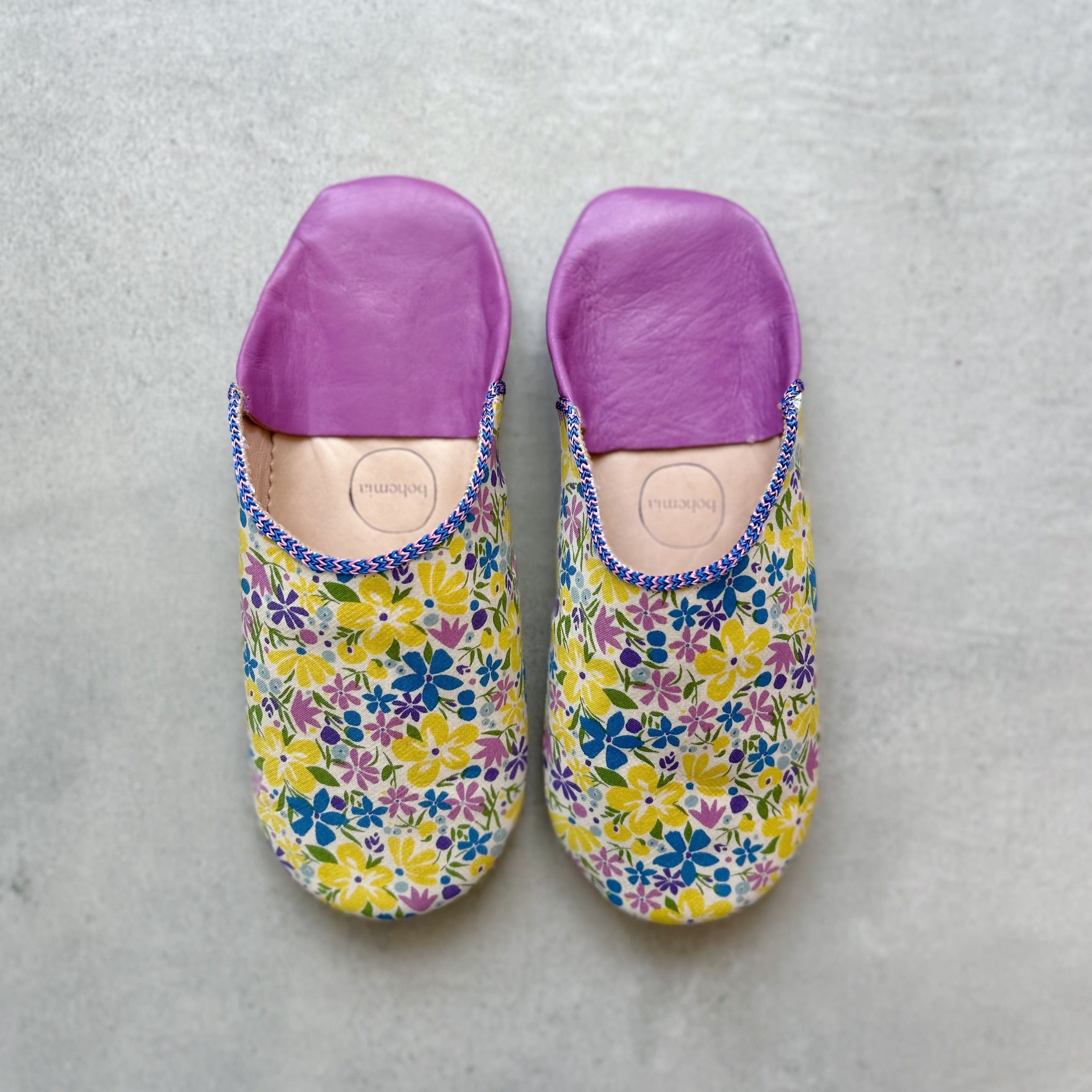 Liberty Print Babouche Slippers | Bohemian Bloom | 3 Sizes Available