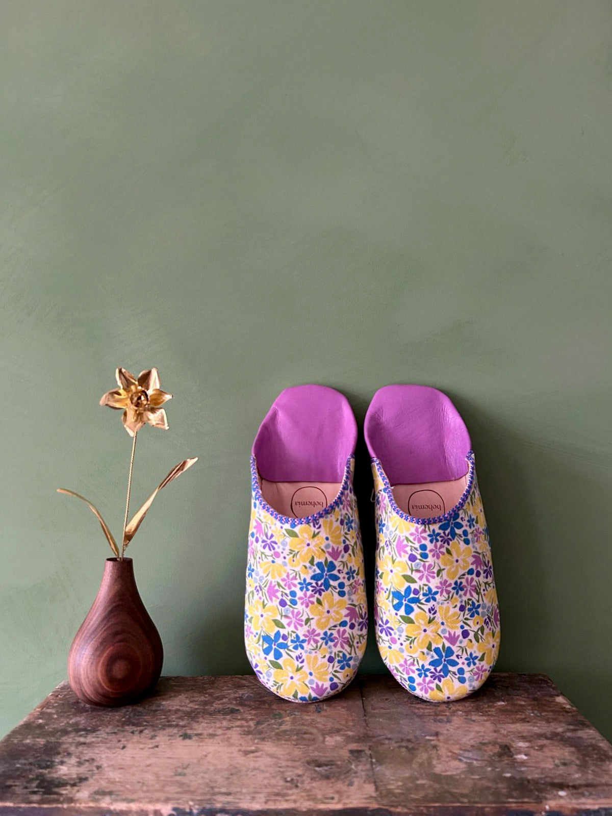 Liberty Print Babouche Slippers | Bohemian Bloom | 3 Sizes Available