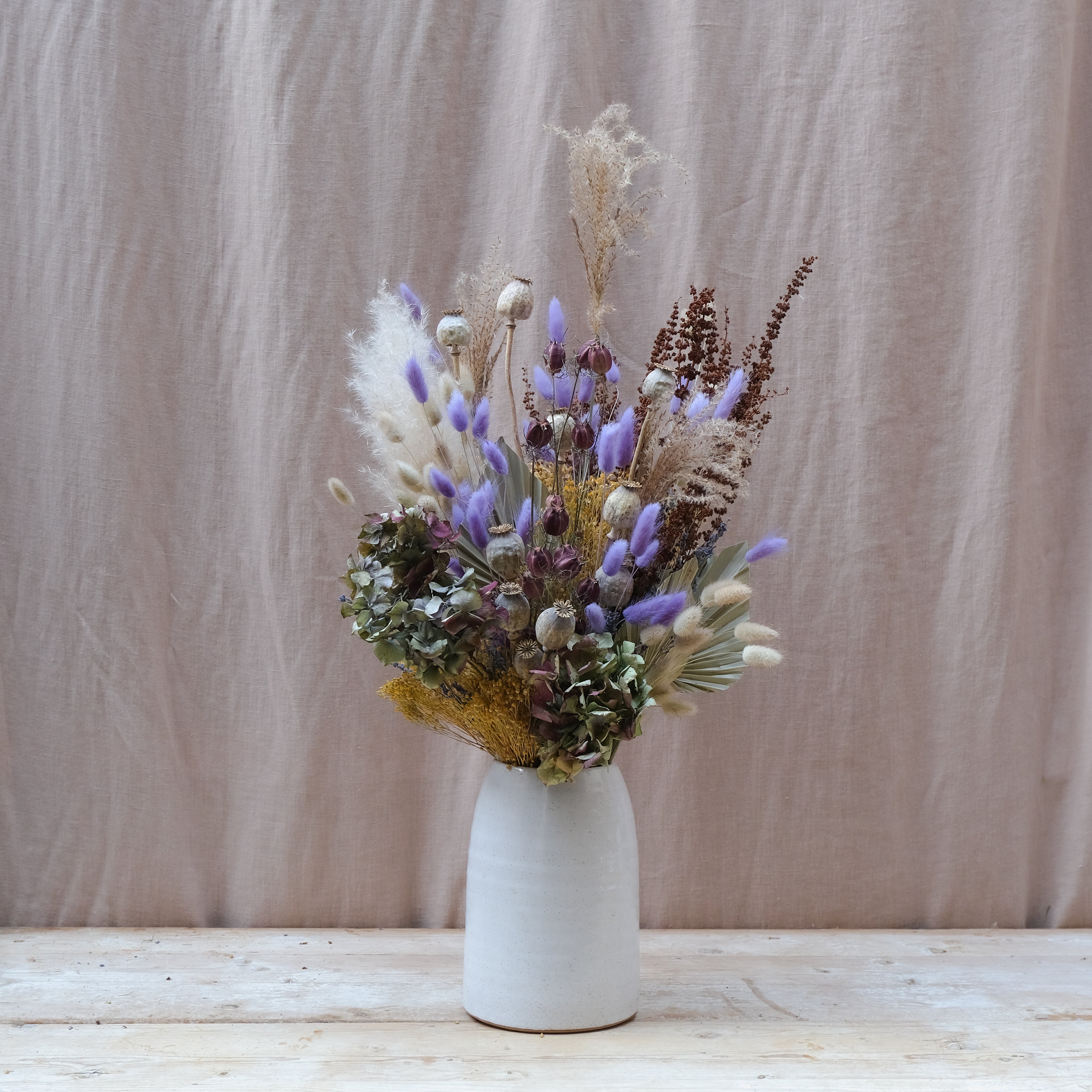 Lavender and Hydrangea purple muted dried flower bouquet