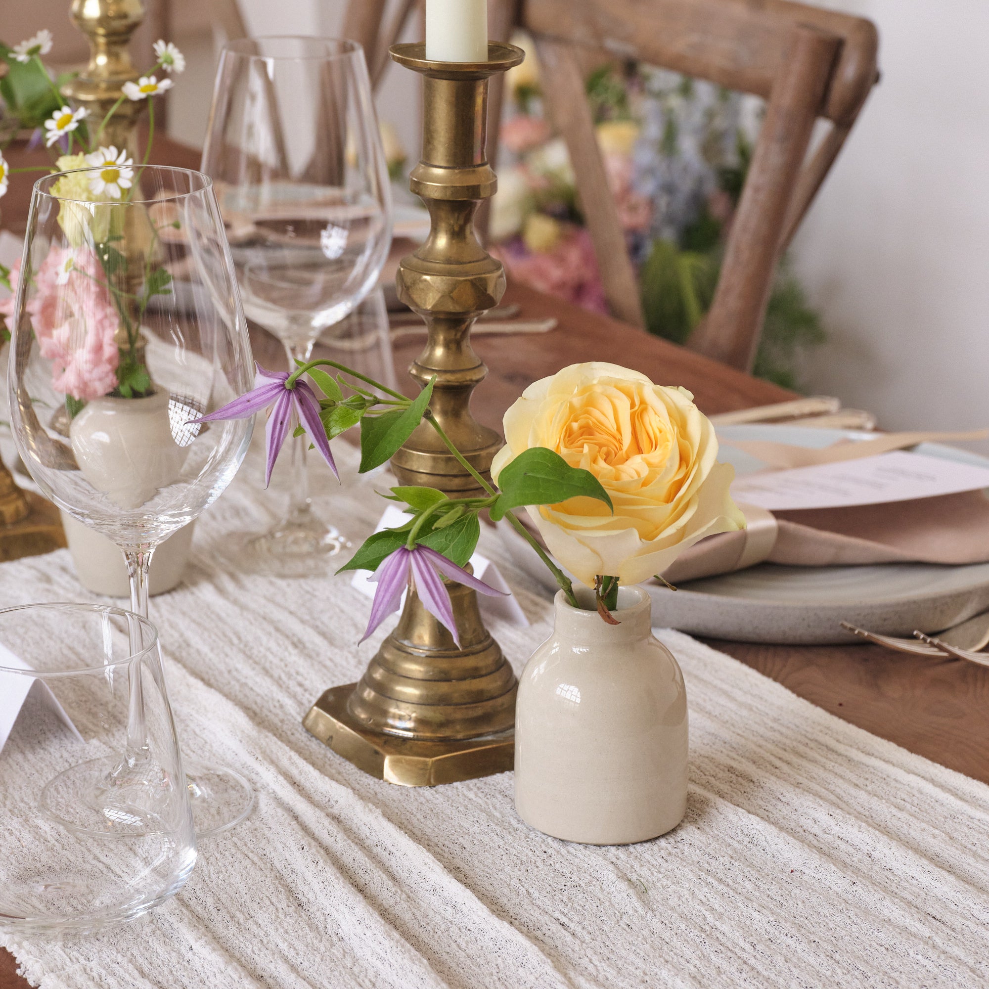 Pastel Wildflowers Bud Vase Arrangements