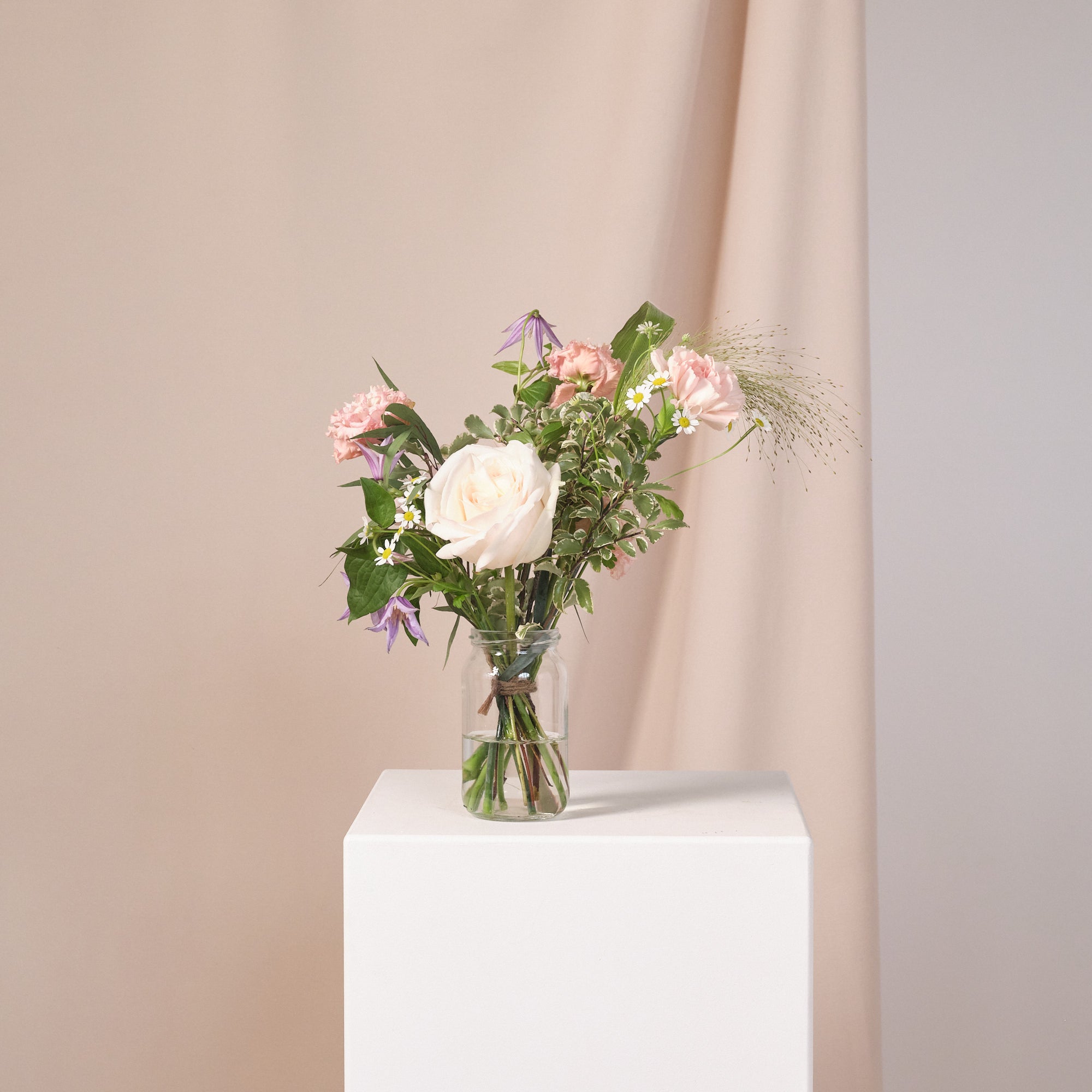 Pastel Wildflowers Jam Jar Arrangements