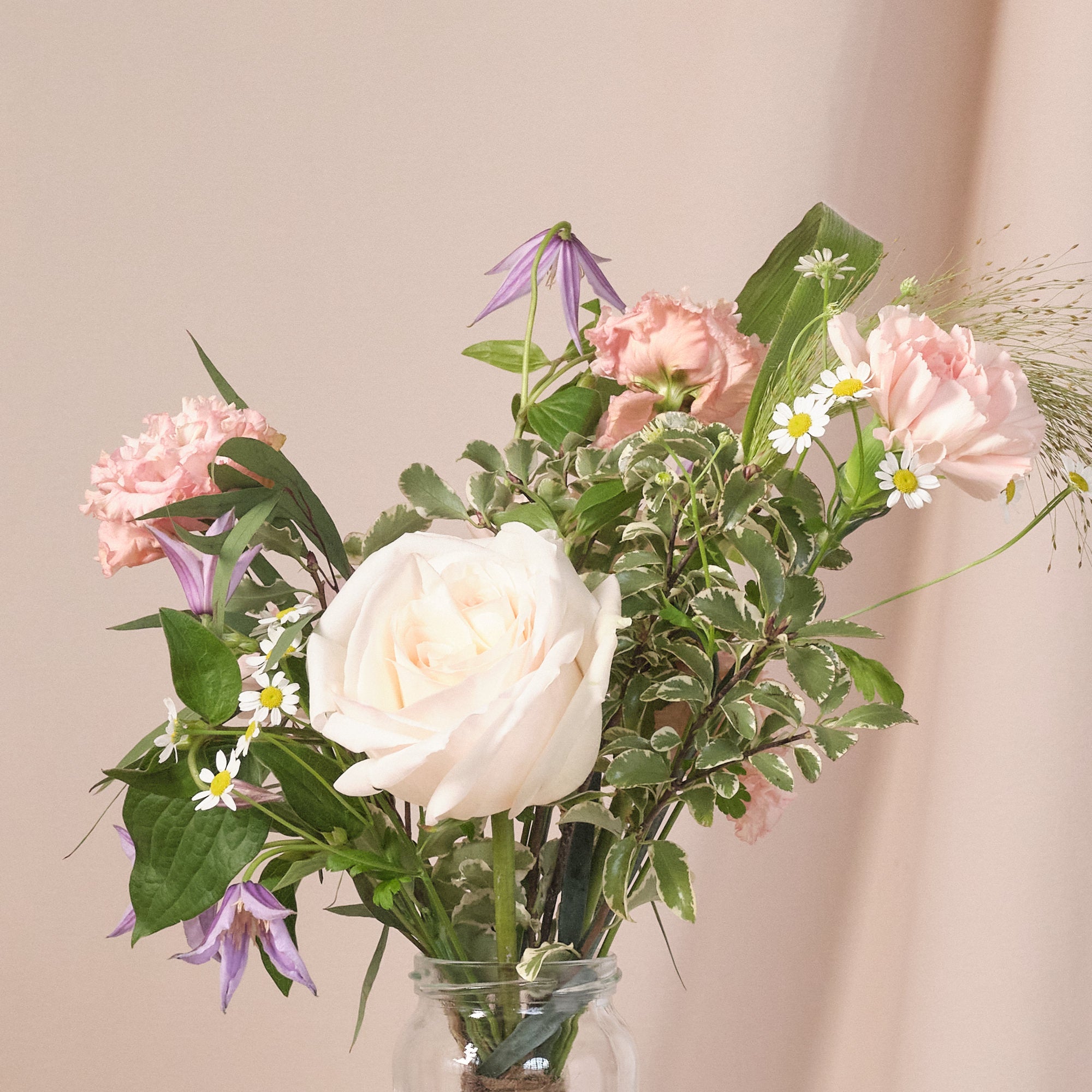Pastel Wildflowers Jam Jar Arrangements