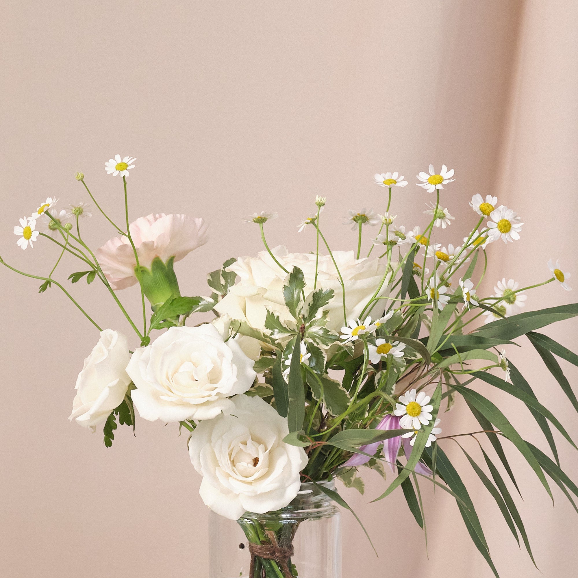 Pastel Wildflowers Jam Jar Arrangements