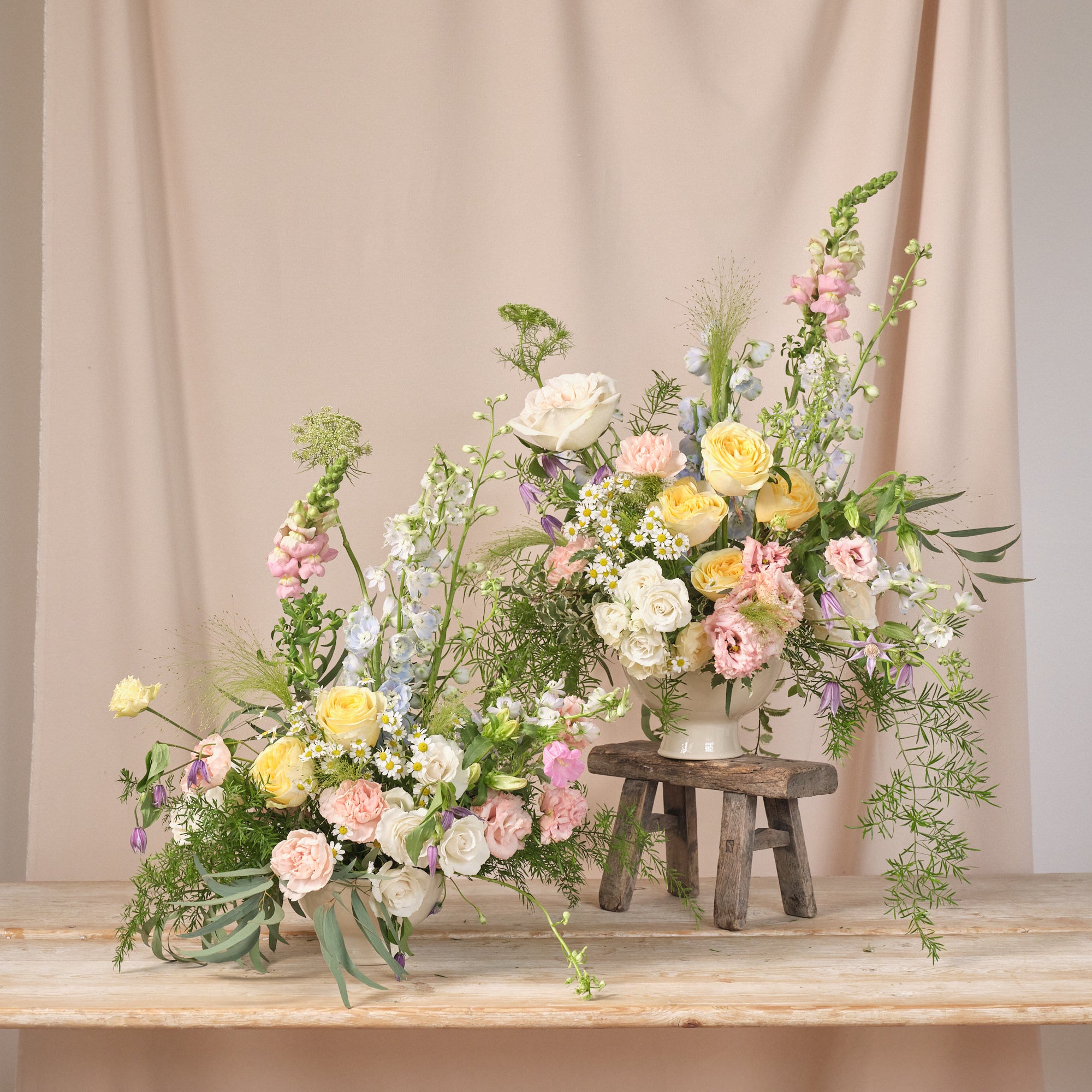 Pastel Wildflowers Bowl Arrangements