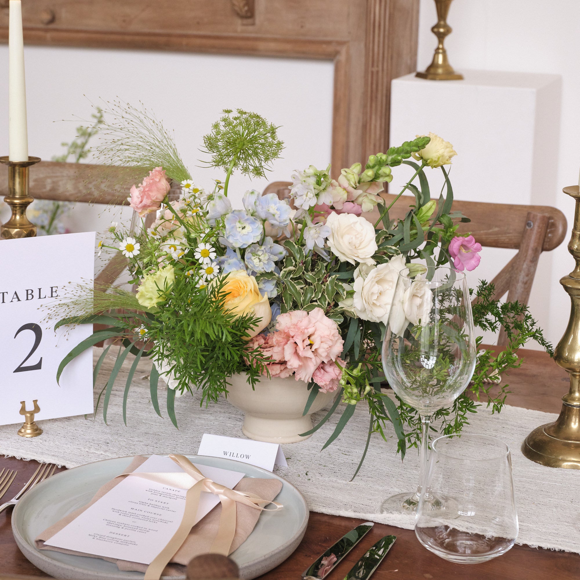 Pastel Wildflowers Bowl Arrangements