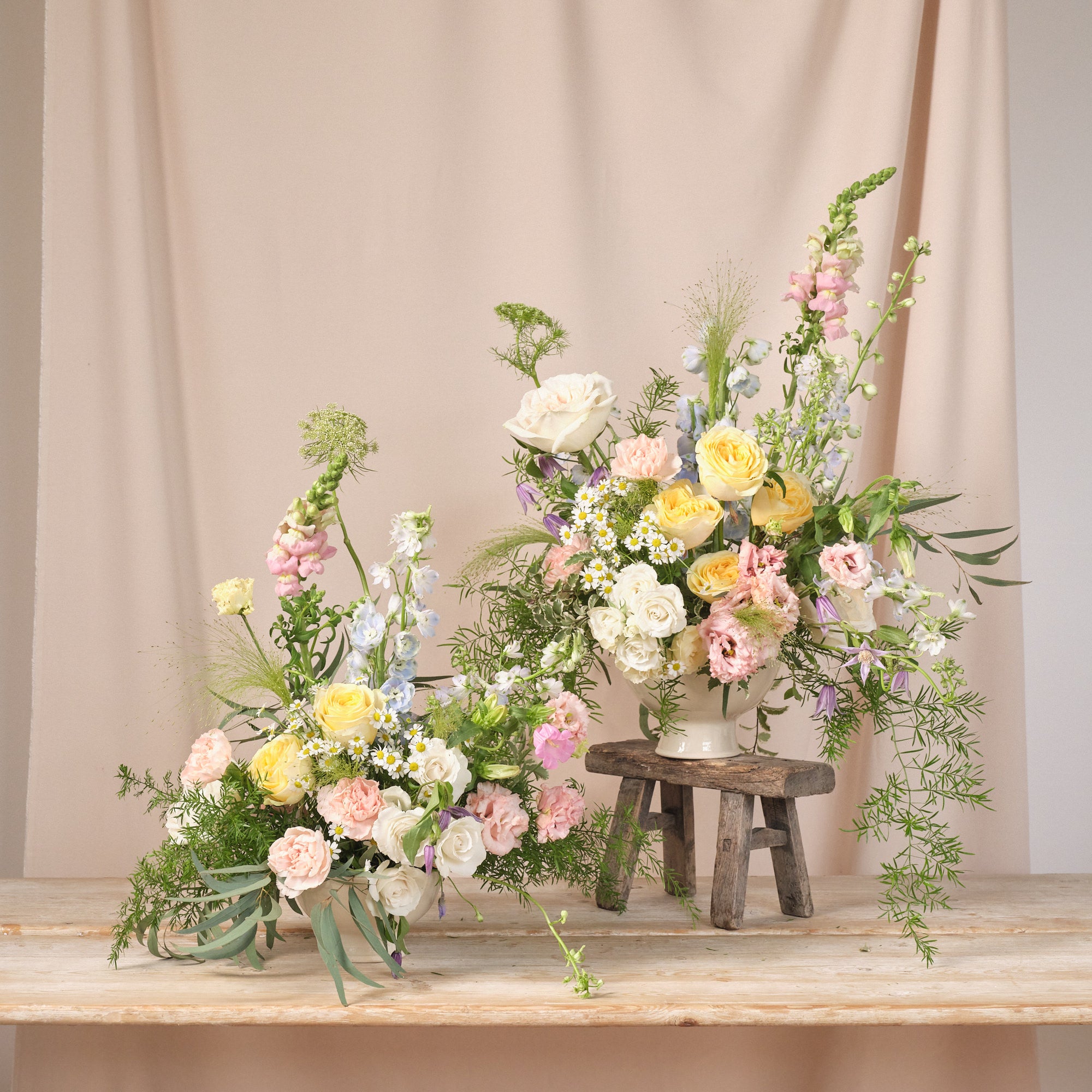 Pastel Wildflowers Bowl Arrangements