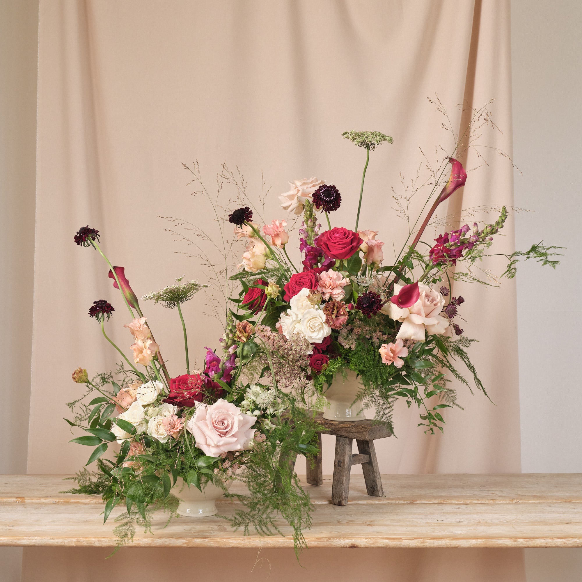 Romantic Red Bowl Arrangements