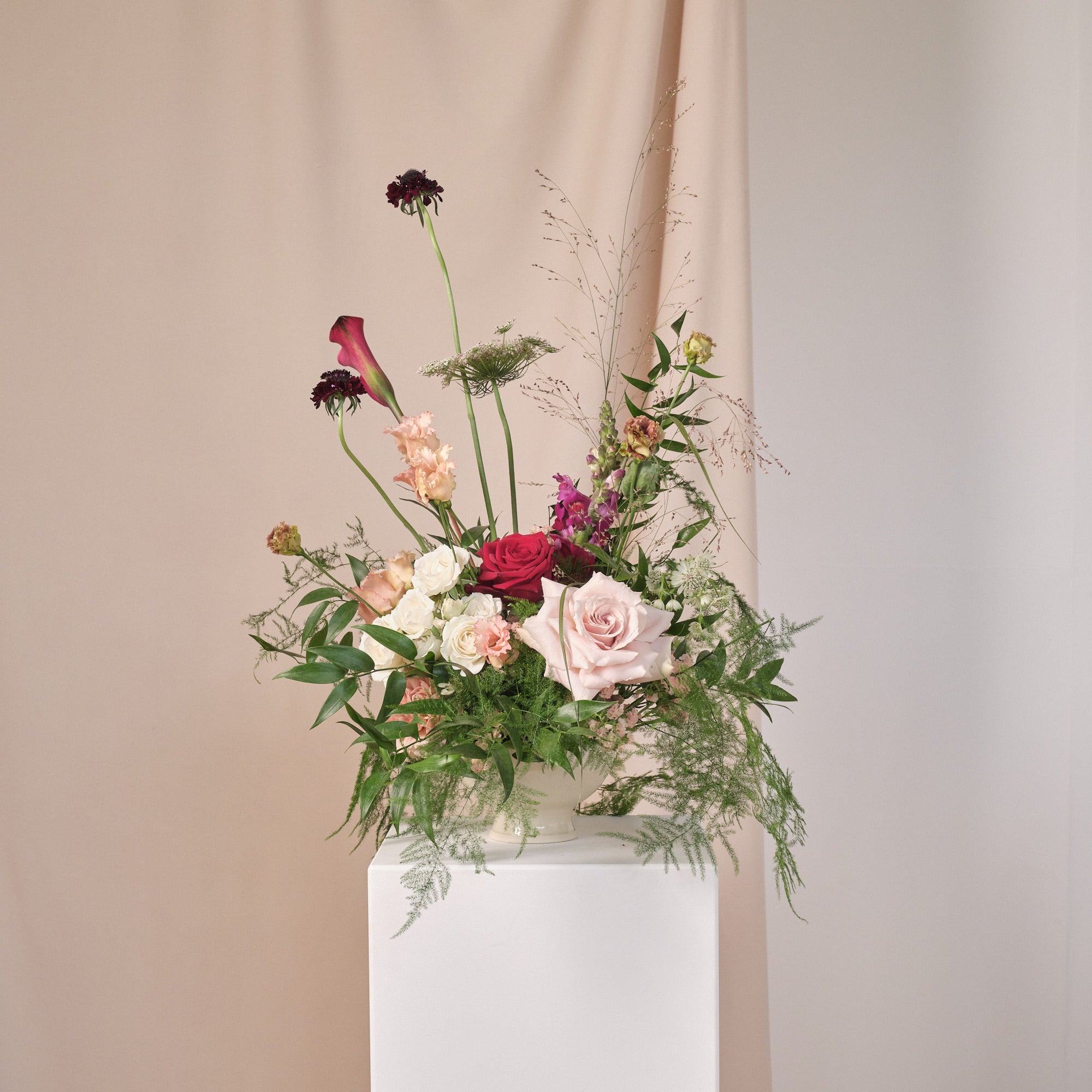 Romantic Red Bowl Arrangements