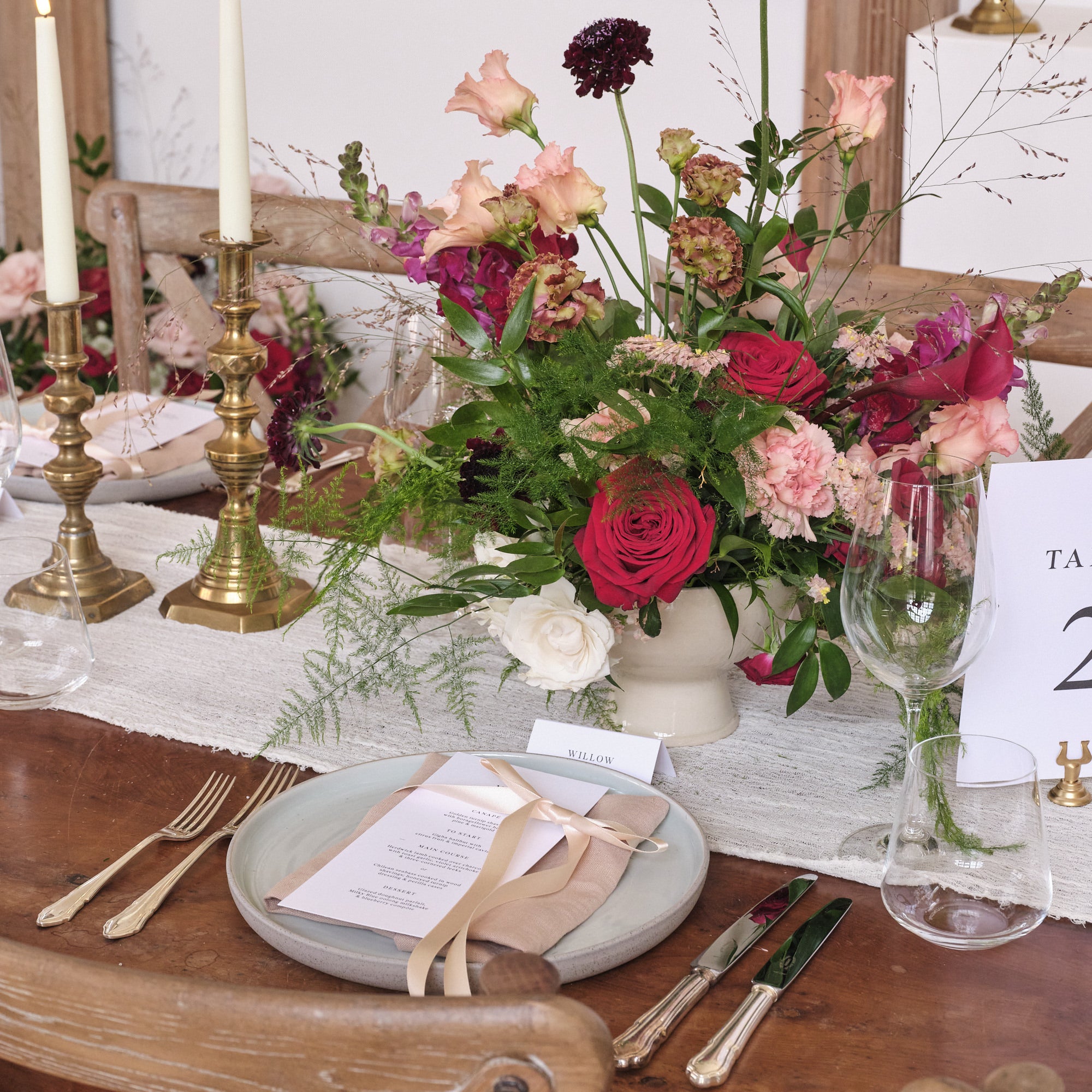 Romantic Red Bowl Arrangements