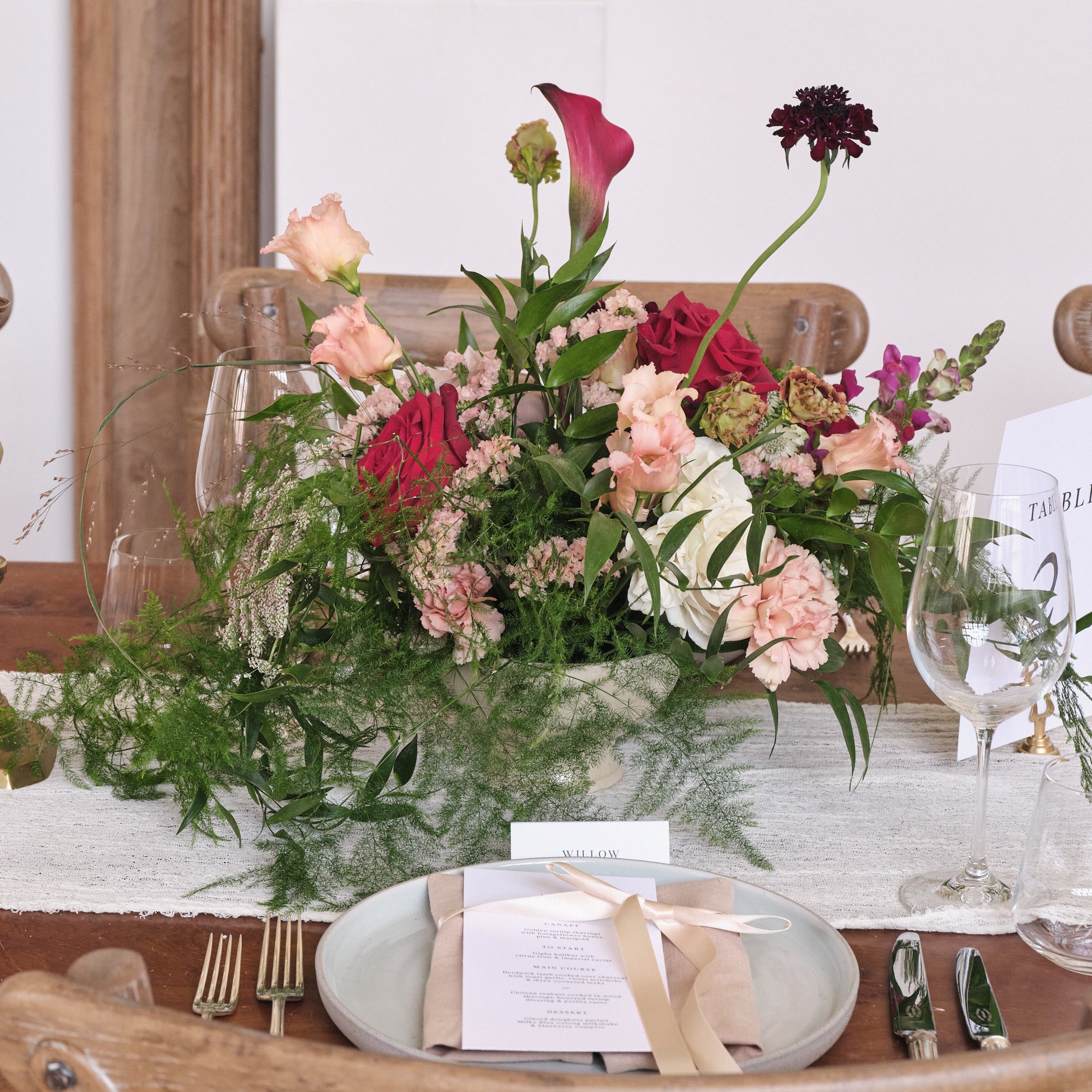 Romantic Red Bowl Arrangements