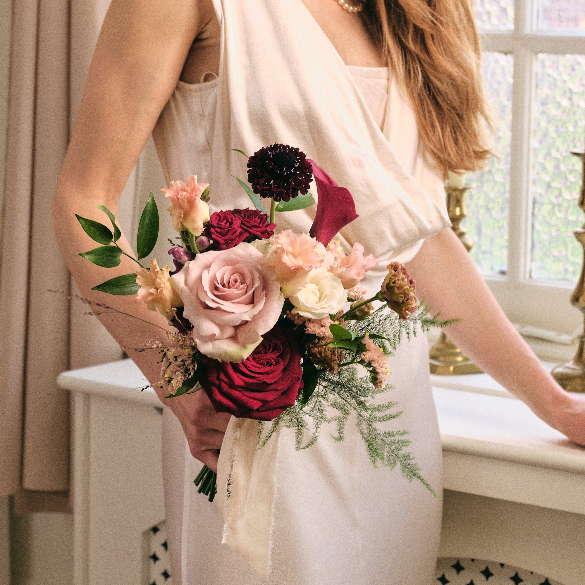 Bridesmaid Bouquet in Romantic Red Flowers | Wedding Flowers London, Botanique Workshop Bridesmaid Bouquet in Romantic Red Flowers | Wedding Flowers London, Botanique Workshop
