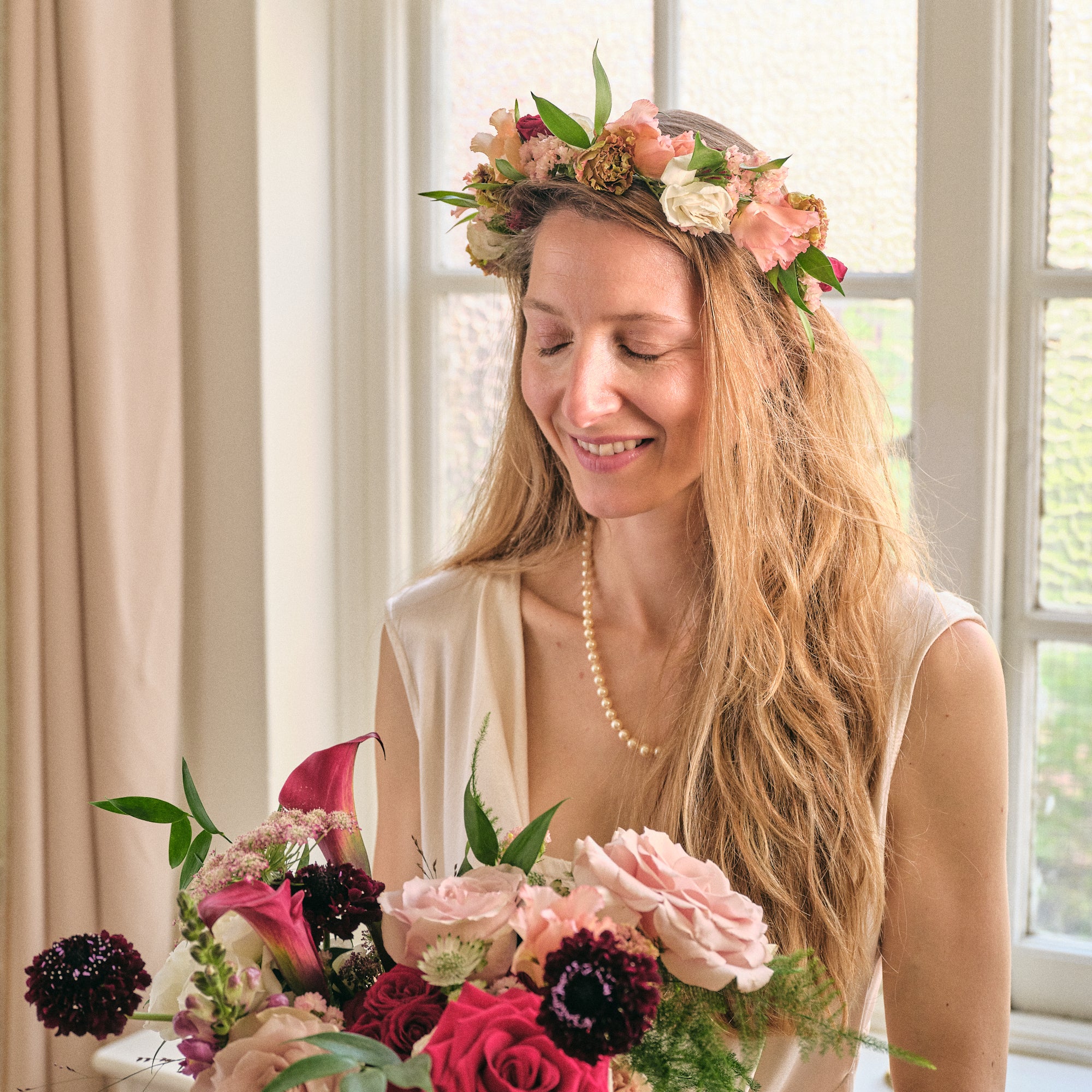 Romantic Red Flower Crown