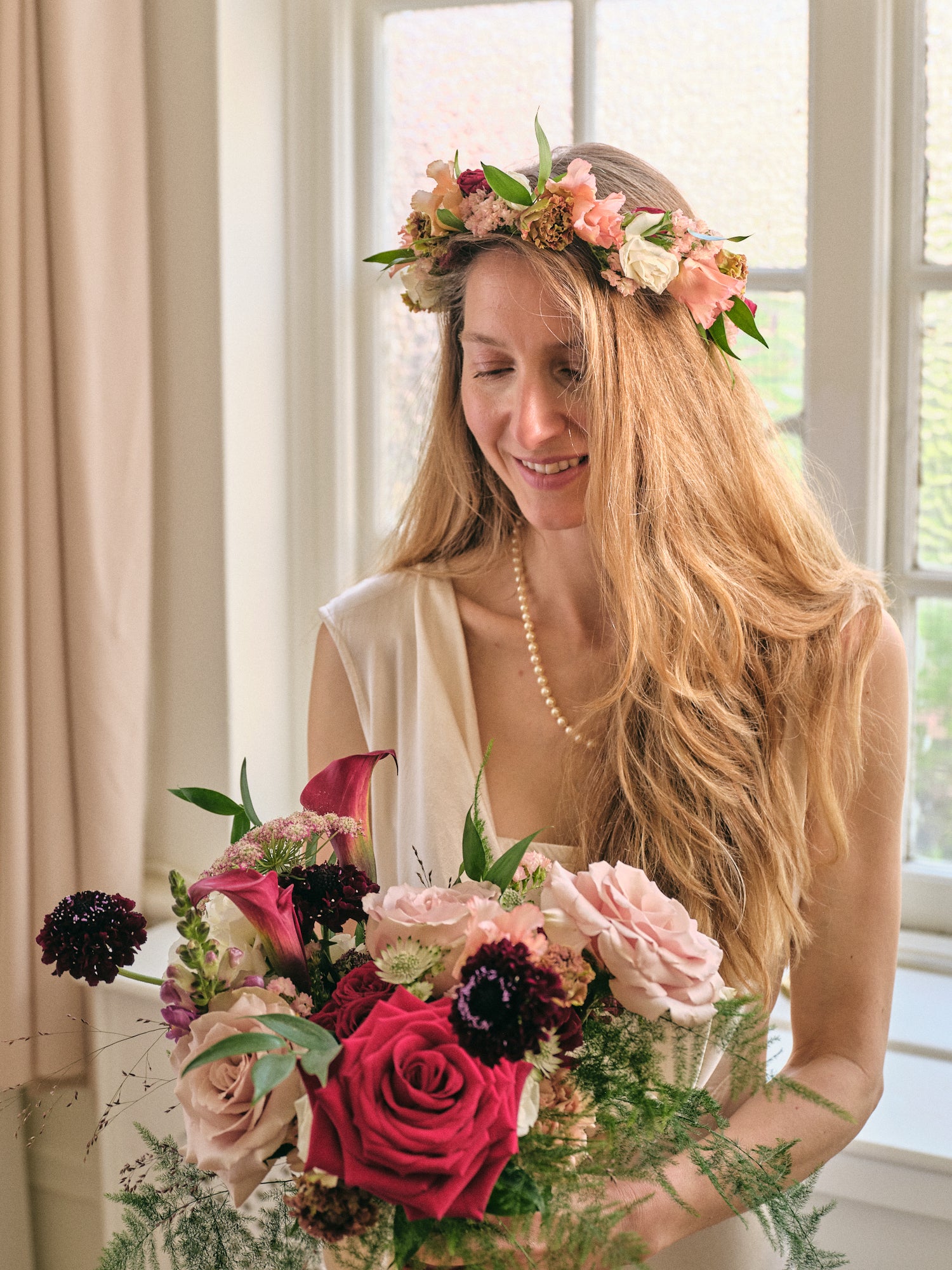 Romantic Red Flower Crown