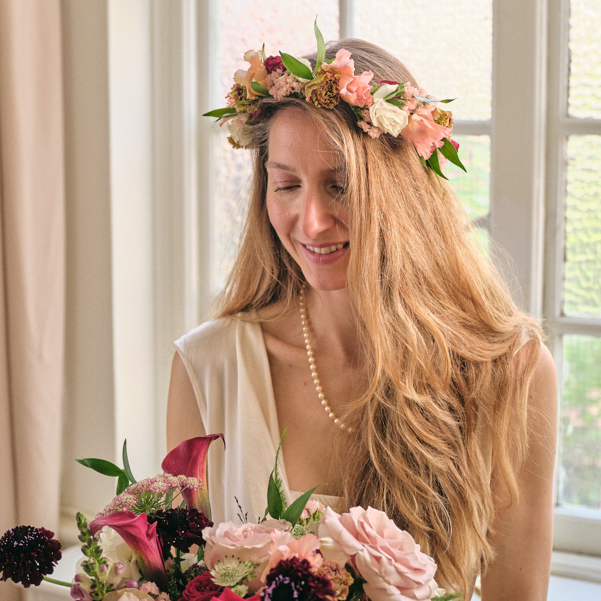 Romantic Red Flower Crown