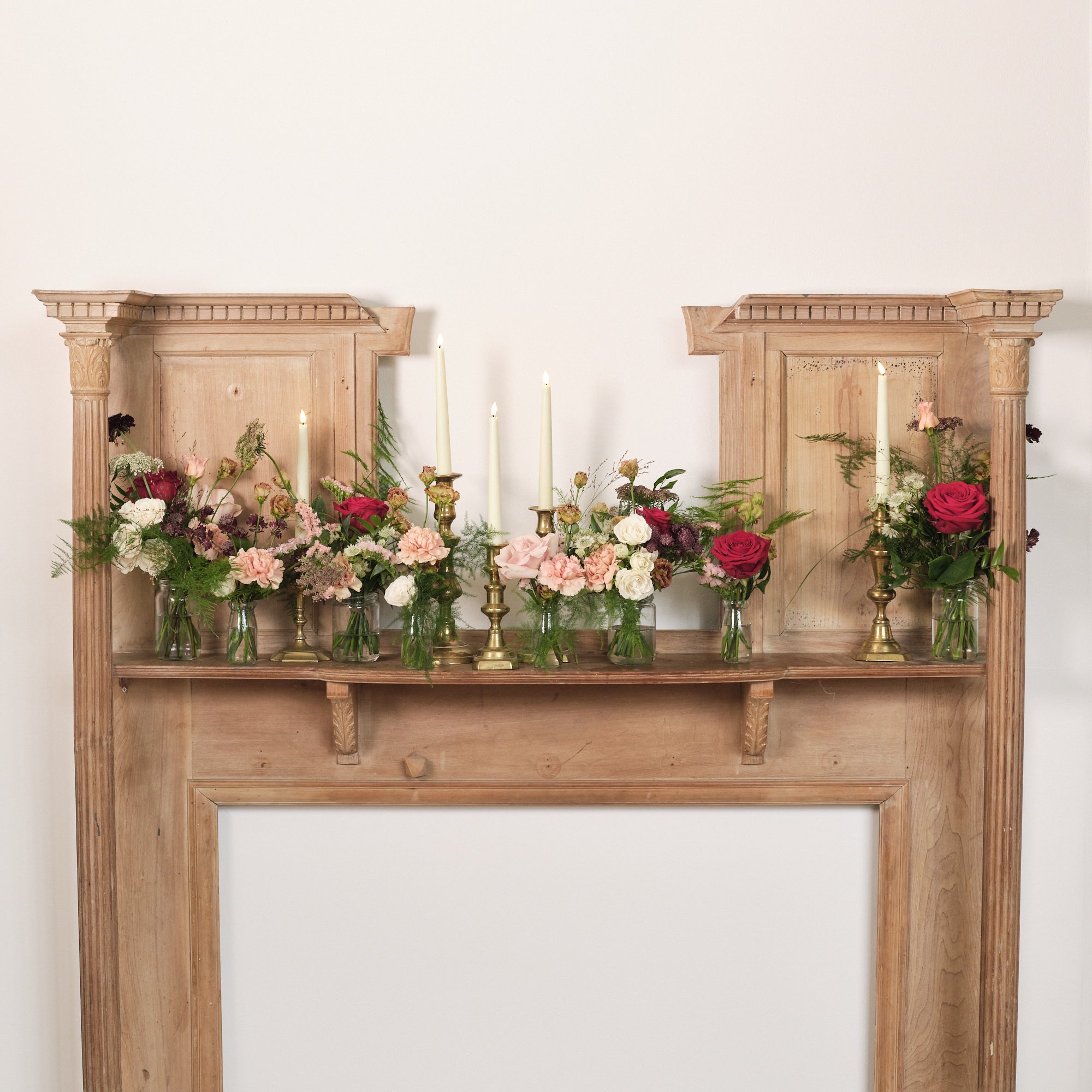Romantic Red Jam Jar Arrangements
