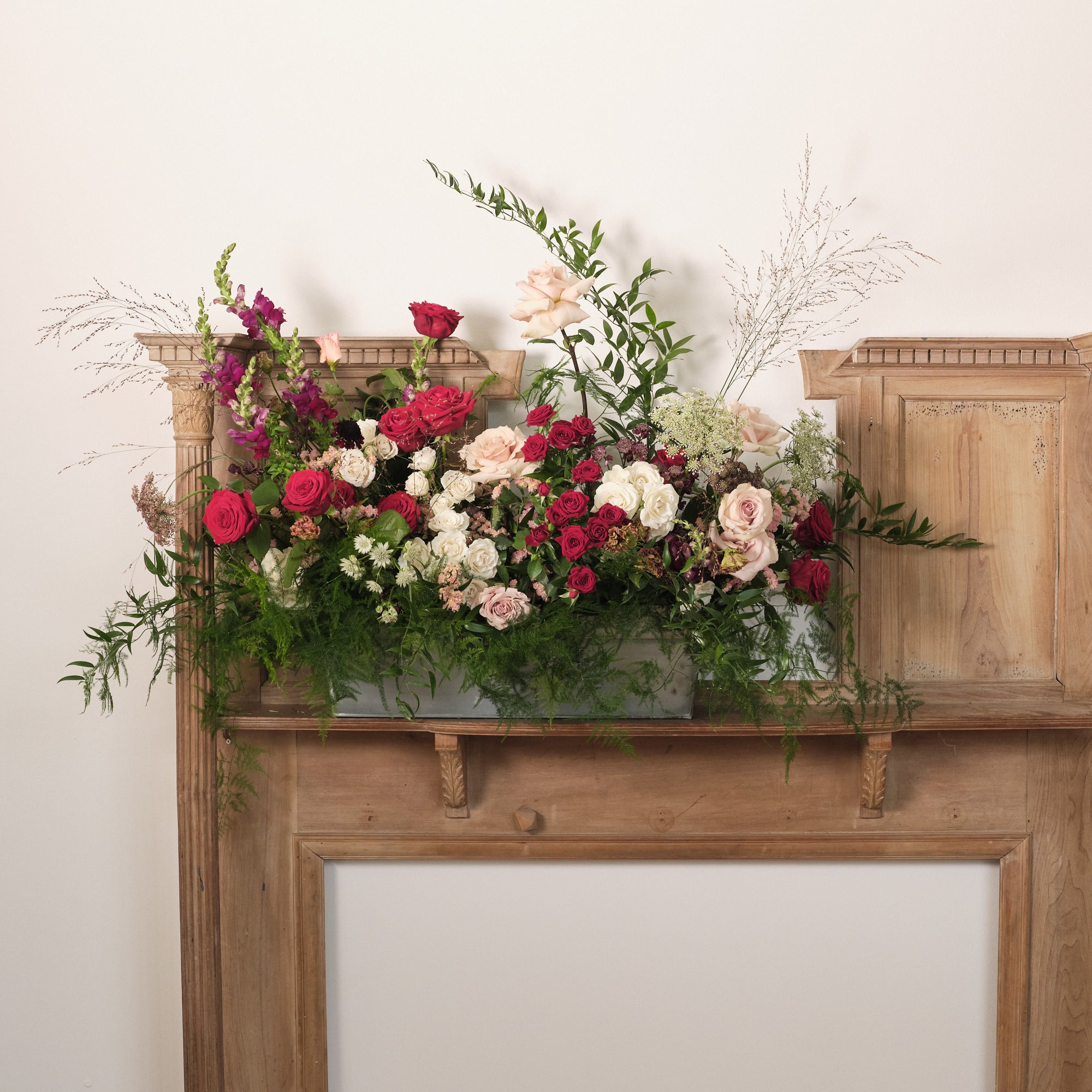Romantic Reds Large Trough Arrangement