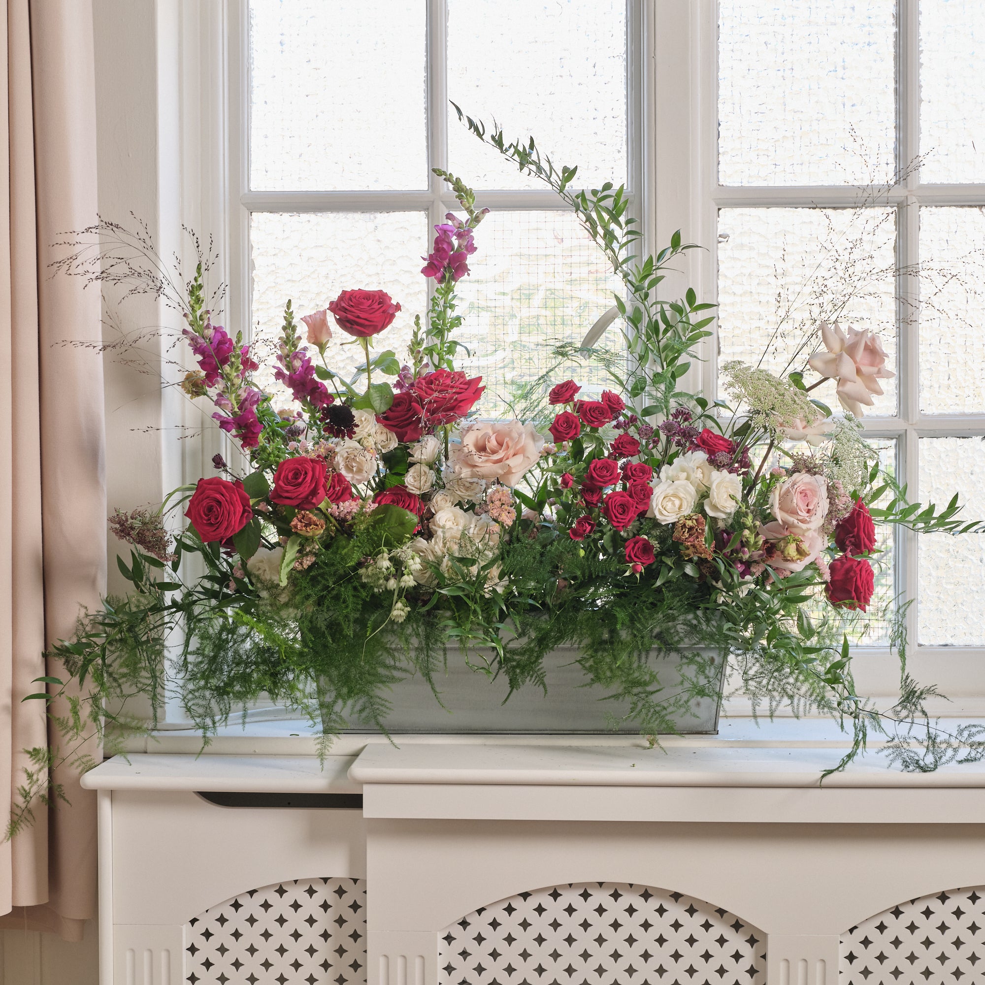 Romantic Reds Large Trough Arrangement