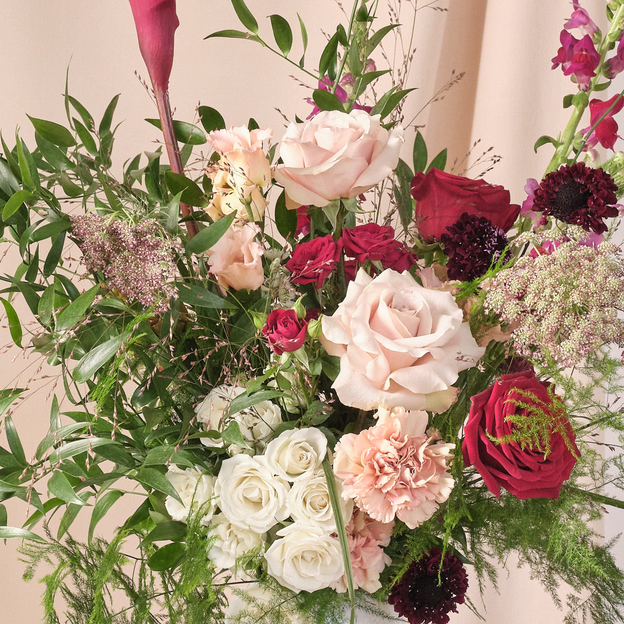 Romantic Reds Vase Arrangements