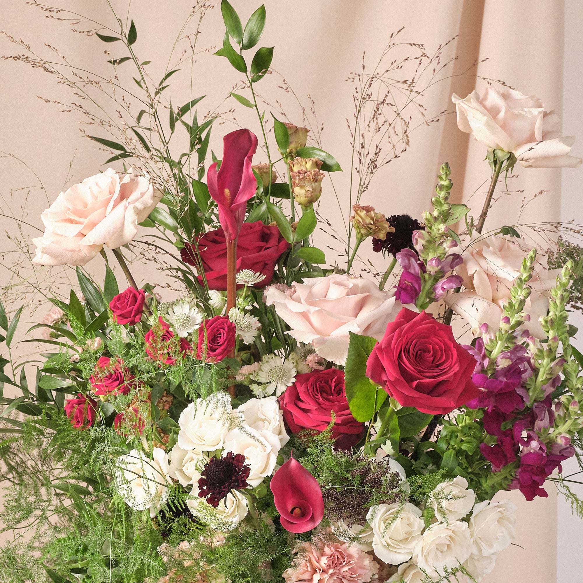 Romantic Reds Vase Arrangements