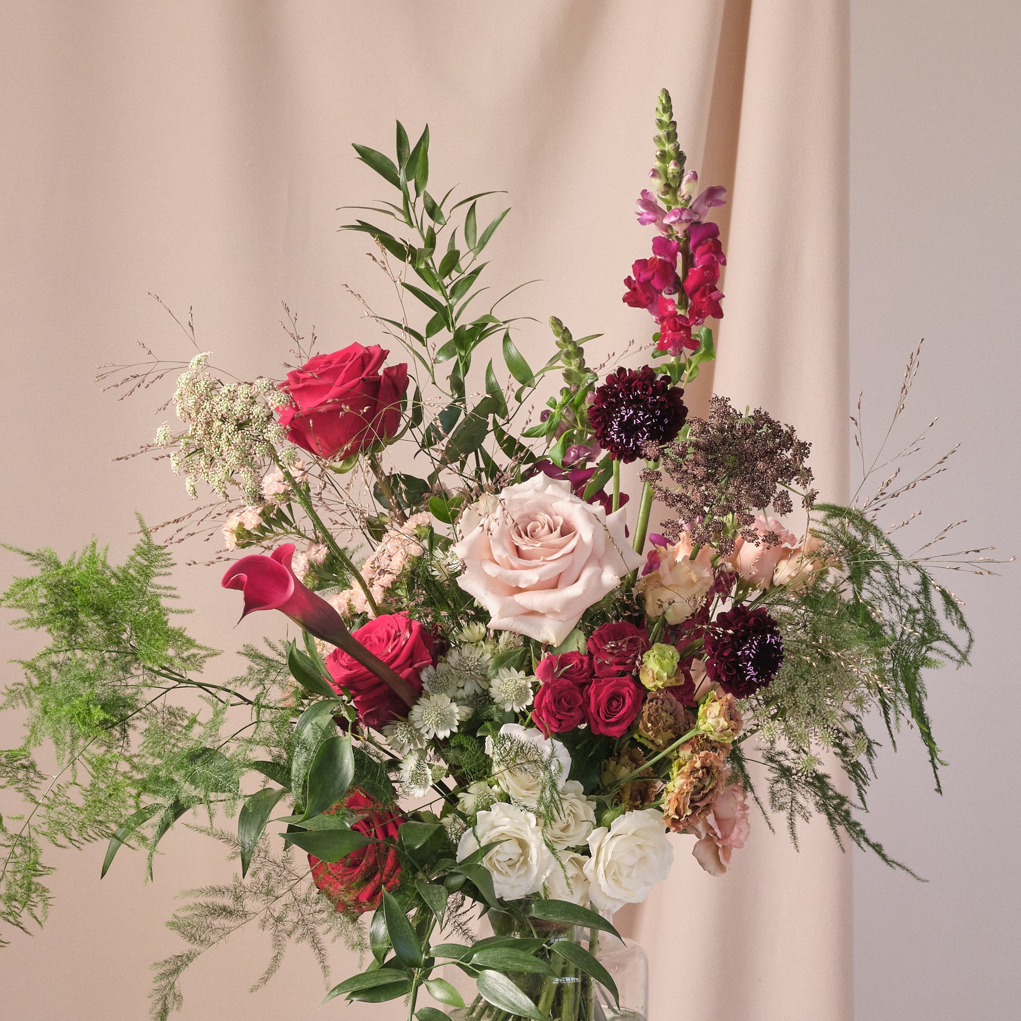 Romantic Reds Vase Arrangements