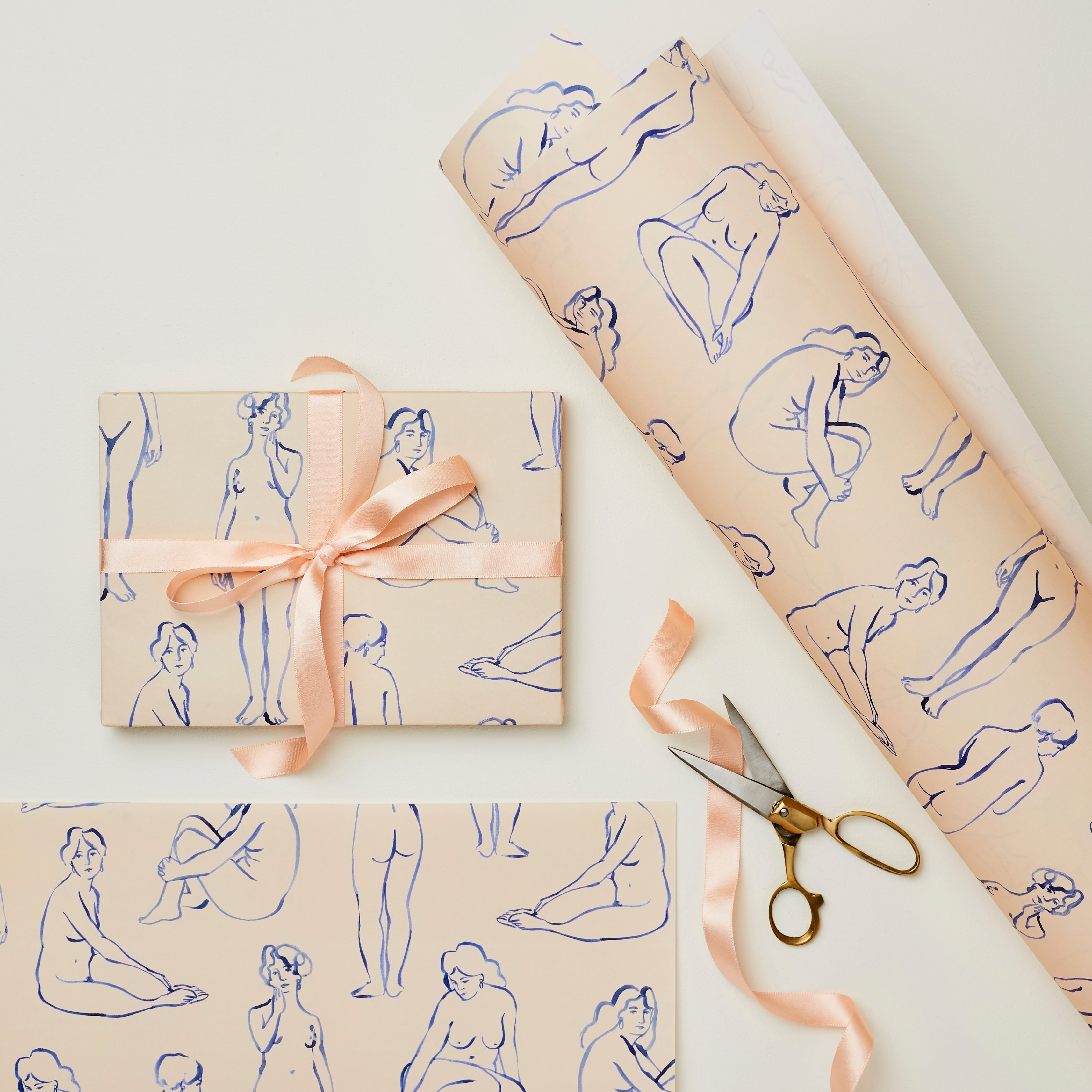 Blue Nudes patterned Wrapping Paper
